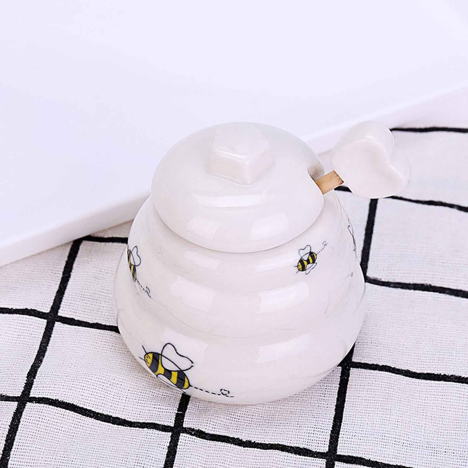 Ceramic Honey Jar with Lid Storage Containers for Spices Party Decor