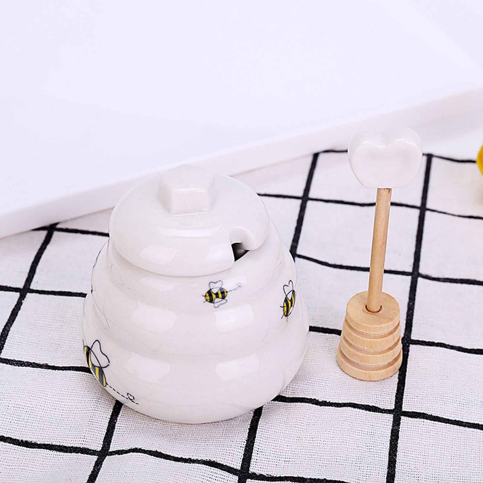 Ceramic Honey Jar with Lid Storage Containers for Spices Party Decor