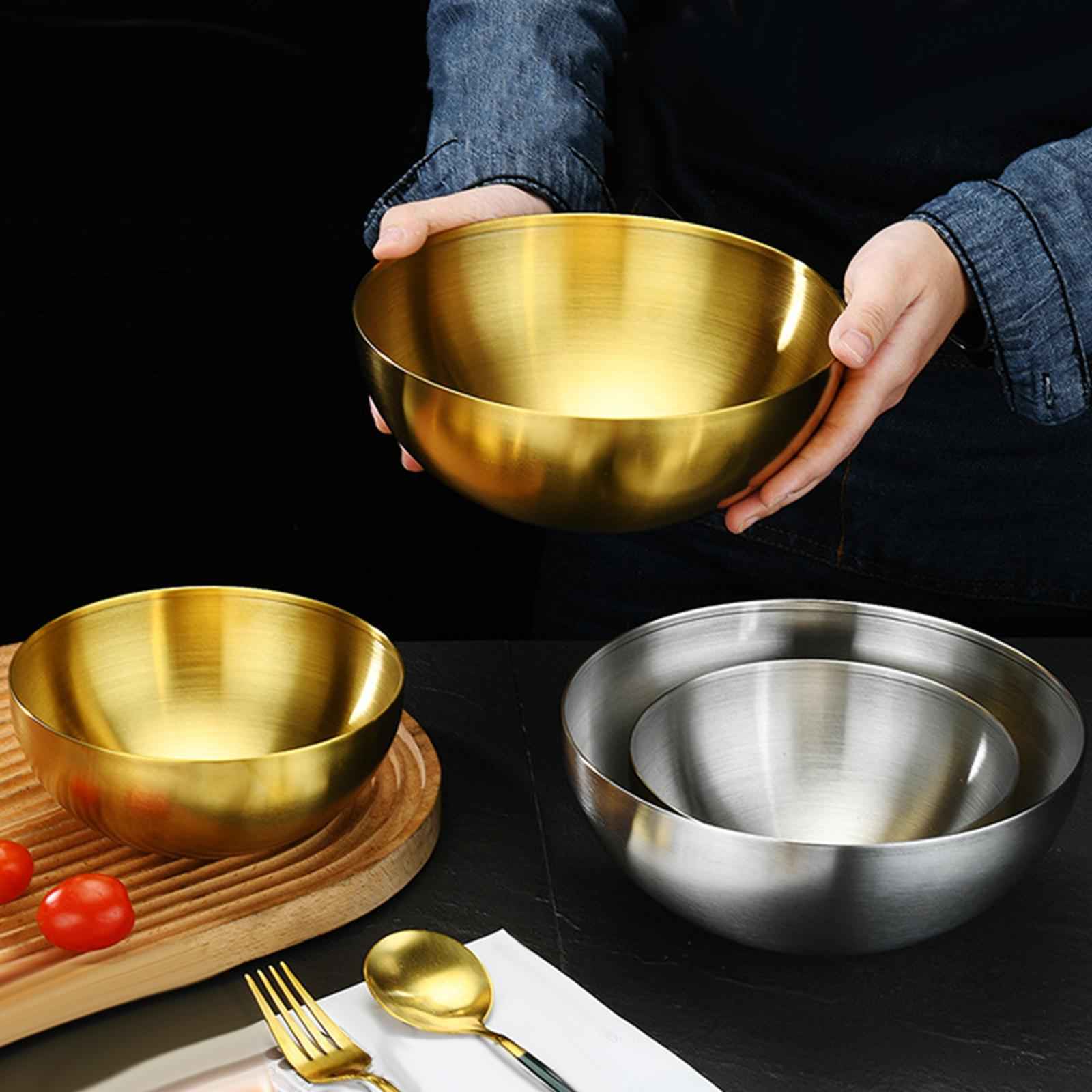 Metal Bowls Soup Bowls Multifunction Stackable for Refrigerator Argent 15cm