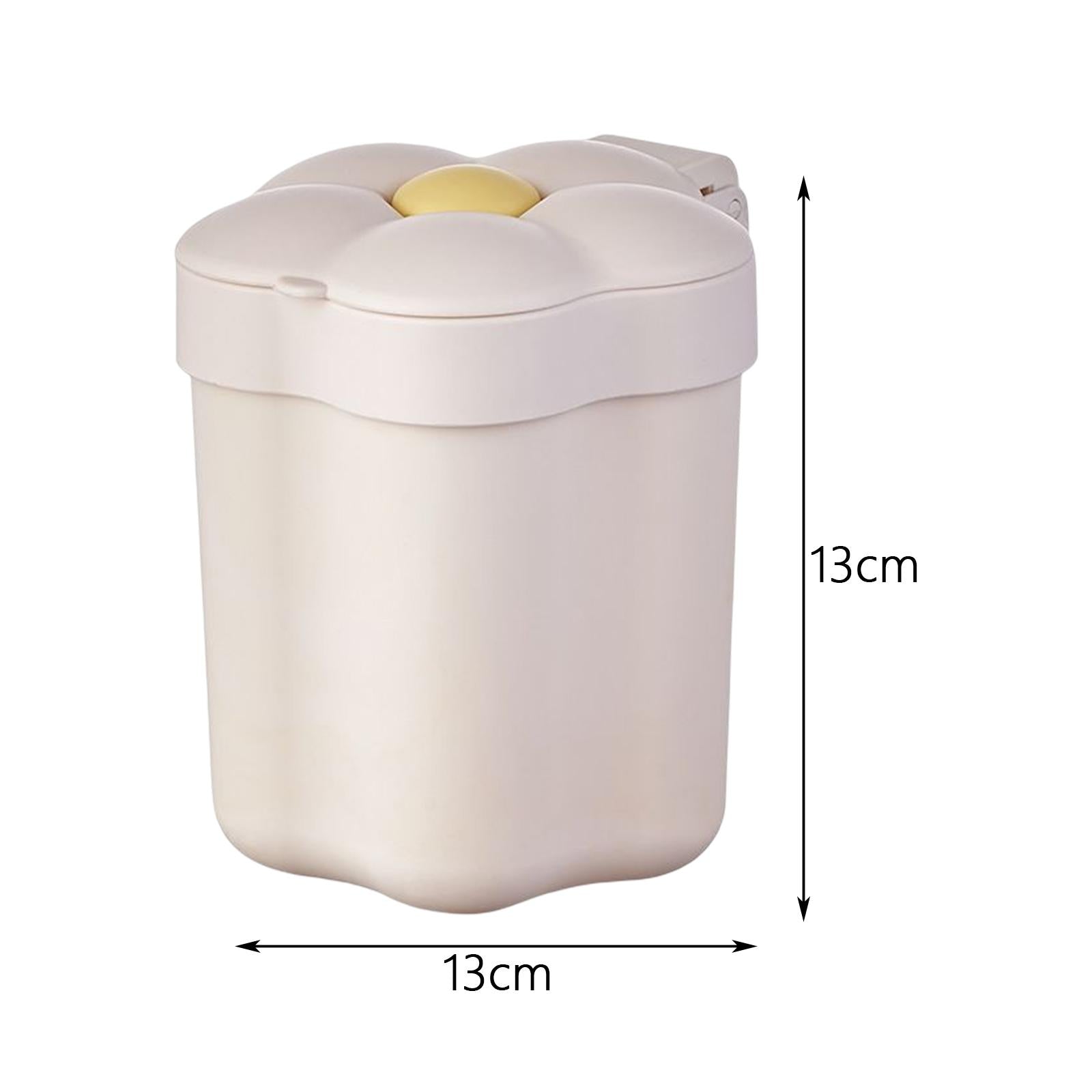 2xMini Desktop Trash Can Mini Wastebasket Garbage Bin Waste Can for Bathroom White