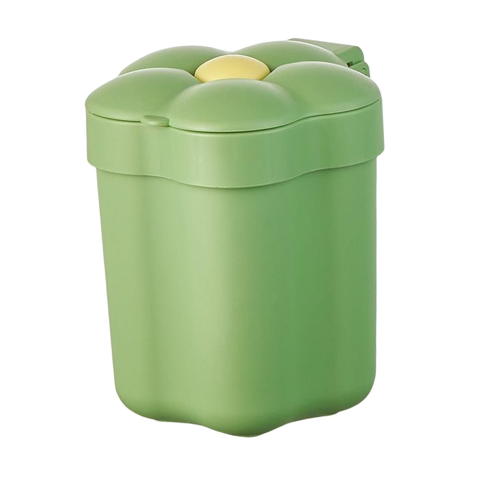 3xMini Desktop Trash Can Mini Wastebasket Garbage Bin Waste Can for Bathroom Green