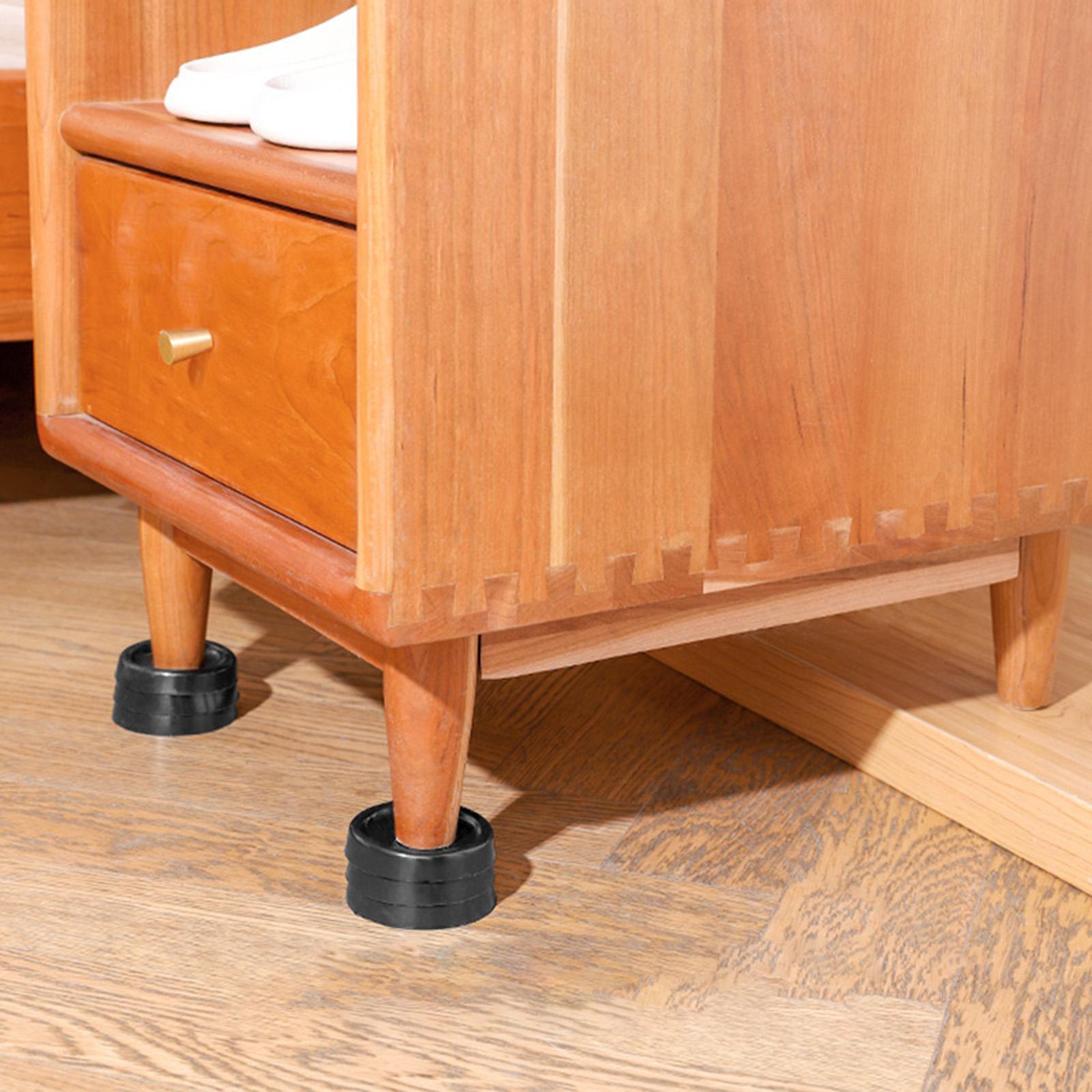 2x4Pcs Anti Vibration Pads Bed Risers Prevent Walking for Bed Chair Cabinet