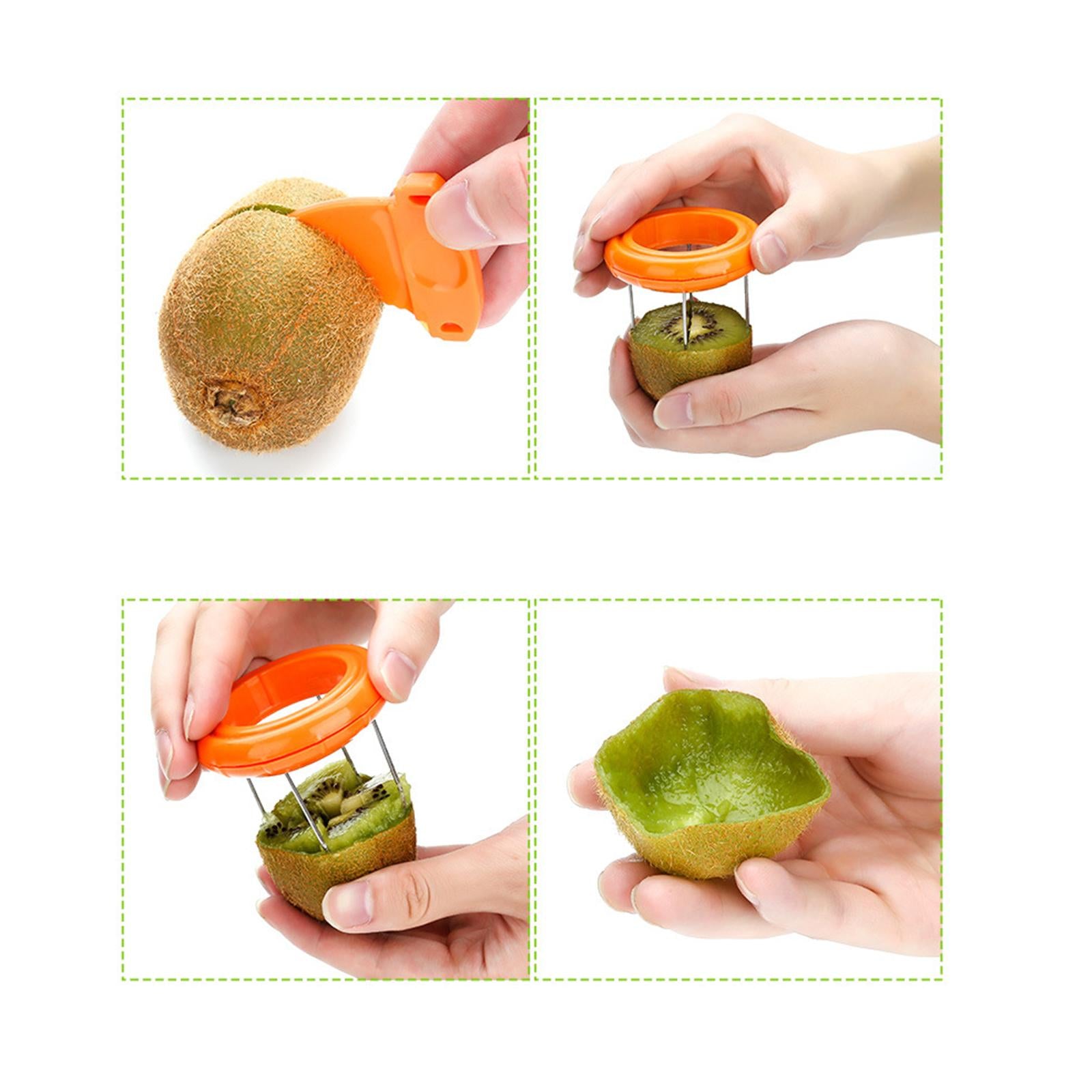2xKiwi Cutter Kiwi Fruit Peeling fruits Removal for Home Kitchen Gadget Yellow