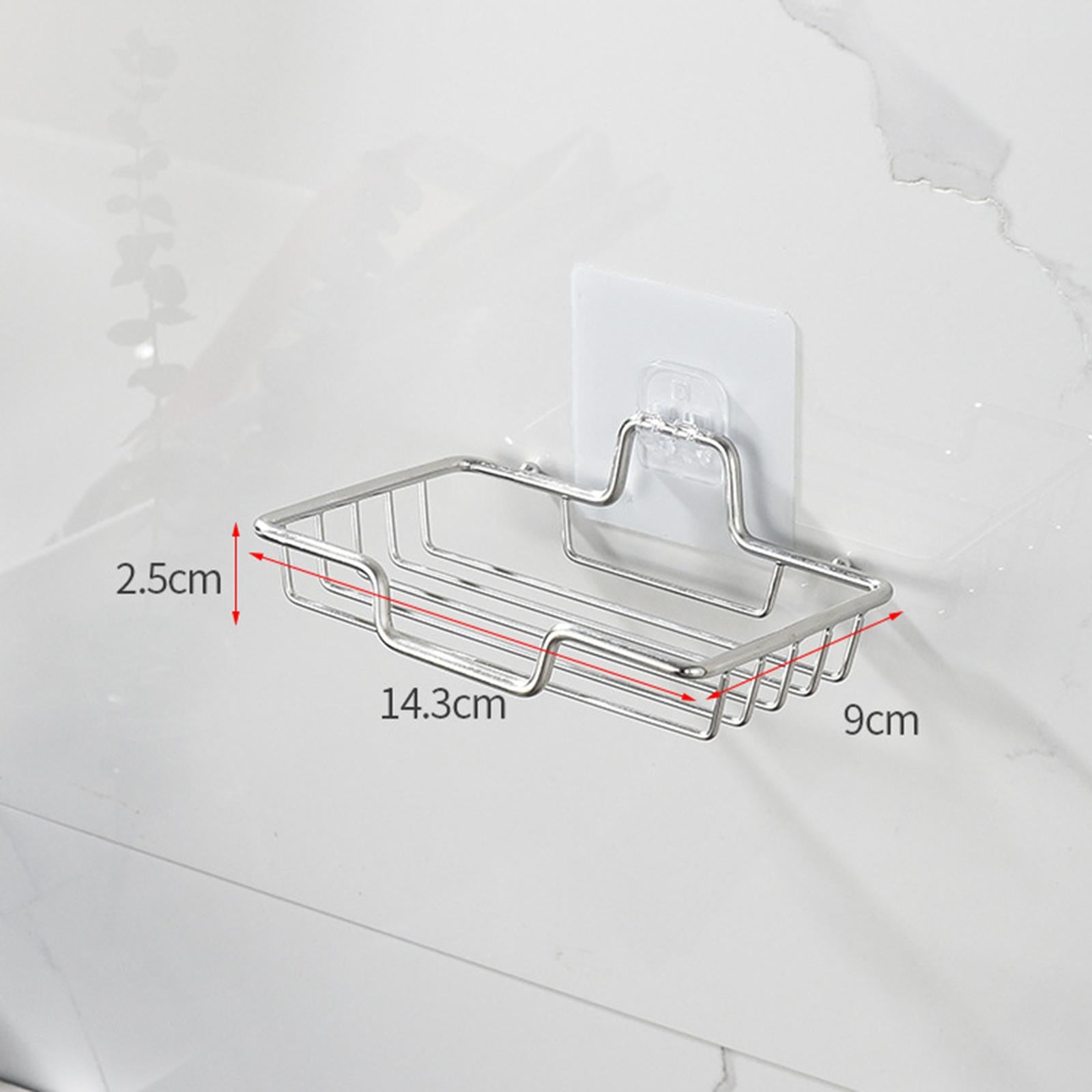 4xSoap Dish Self Adhesive Punch Free Wall Mount for Hotel Countertop Bathroom Single