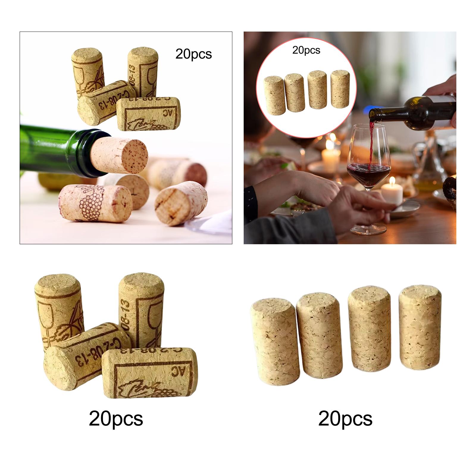 2x20 Pieces Wine Bottle Corks Stoppers Wine Making Art Projects for Bar Wedding Patterned 
