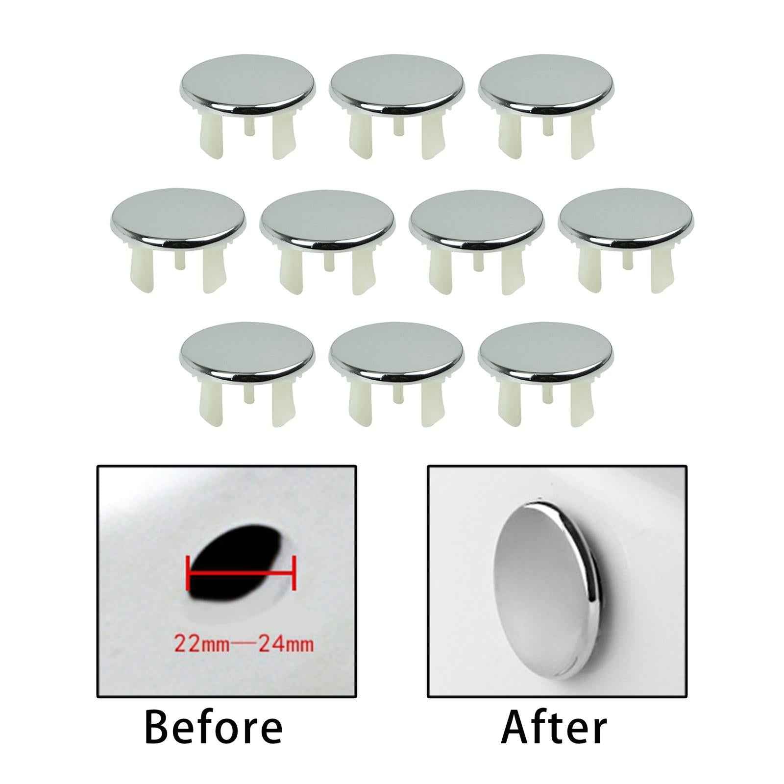10Pcs Sink Overflow Cover Hole Cover Replacement for Kitchen Wash Basin Solid