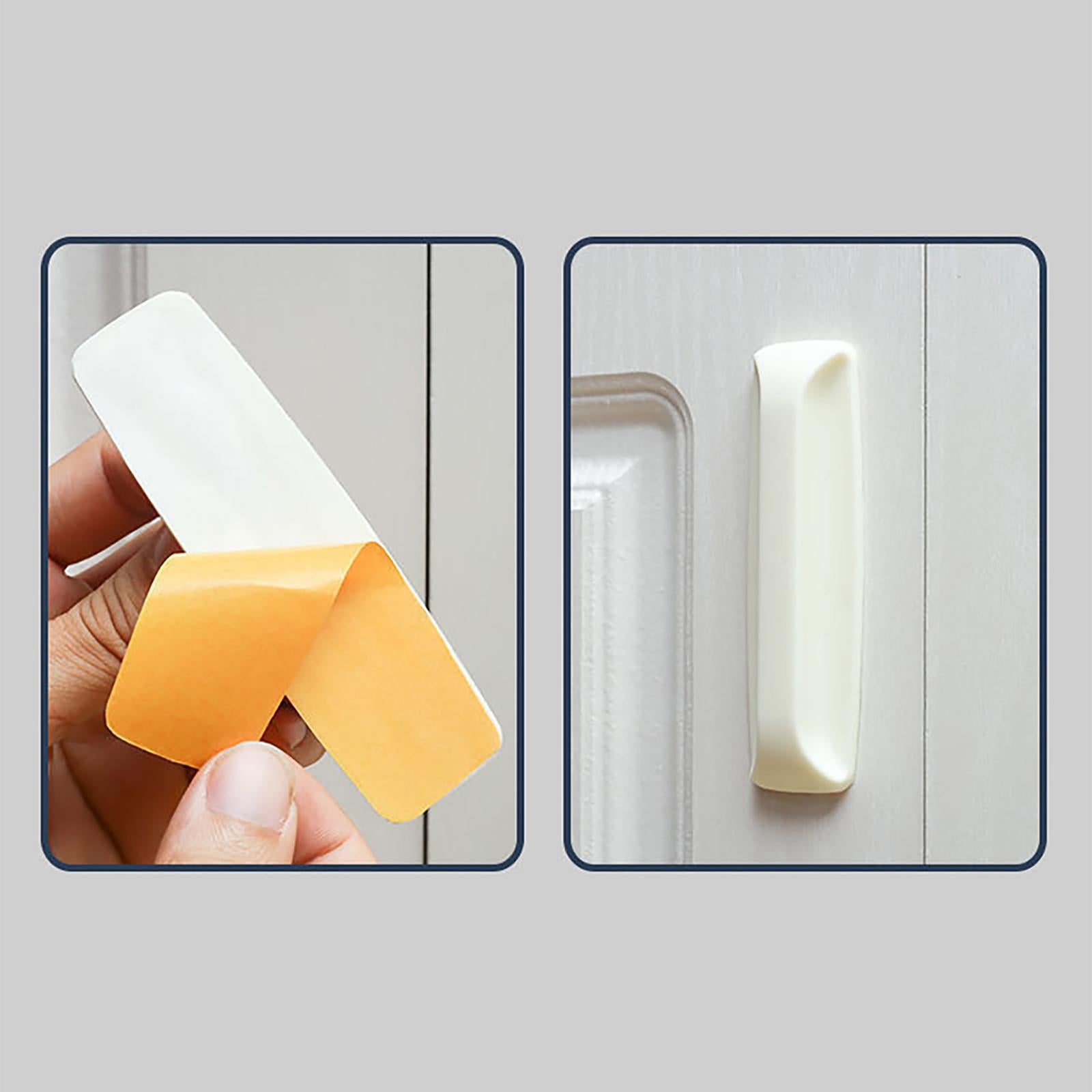 3x2Pcs Drawer Pull Helper No Punching with Glue Portable for Smooth Surface White