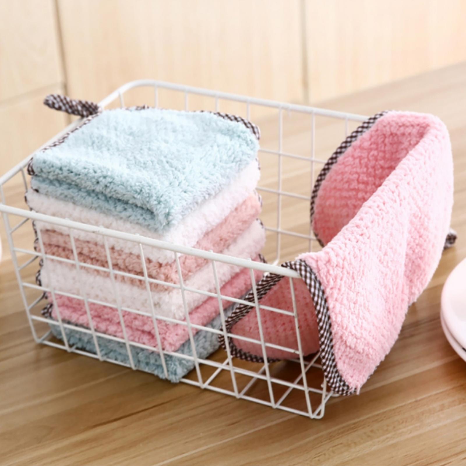 2x4Pcs Absorbent Cleaning Cloth Quick Drying for Furniture Wiping Stains Green