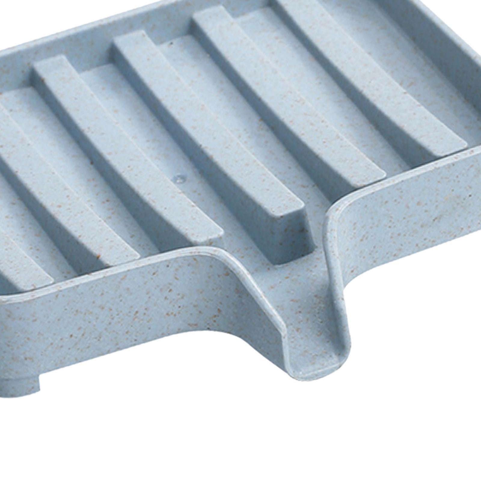 3xSelf Draining Soap Dishes Drain Shelf Durable for Toilet Counter Top Bathtub blue