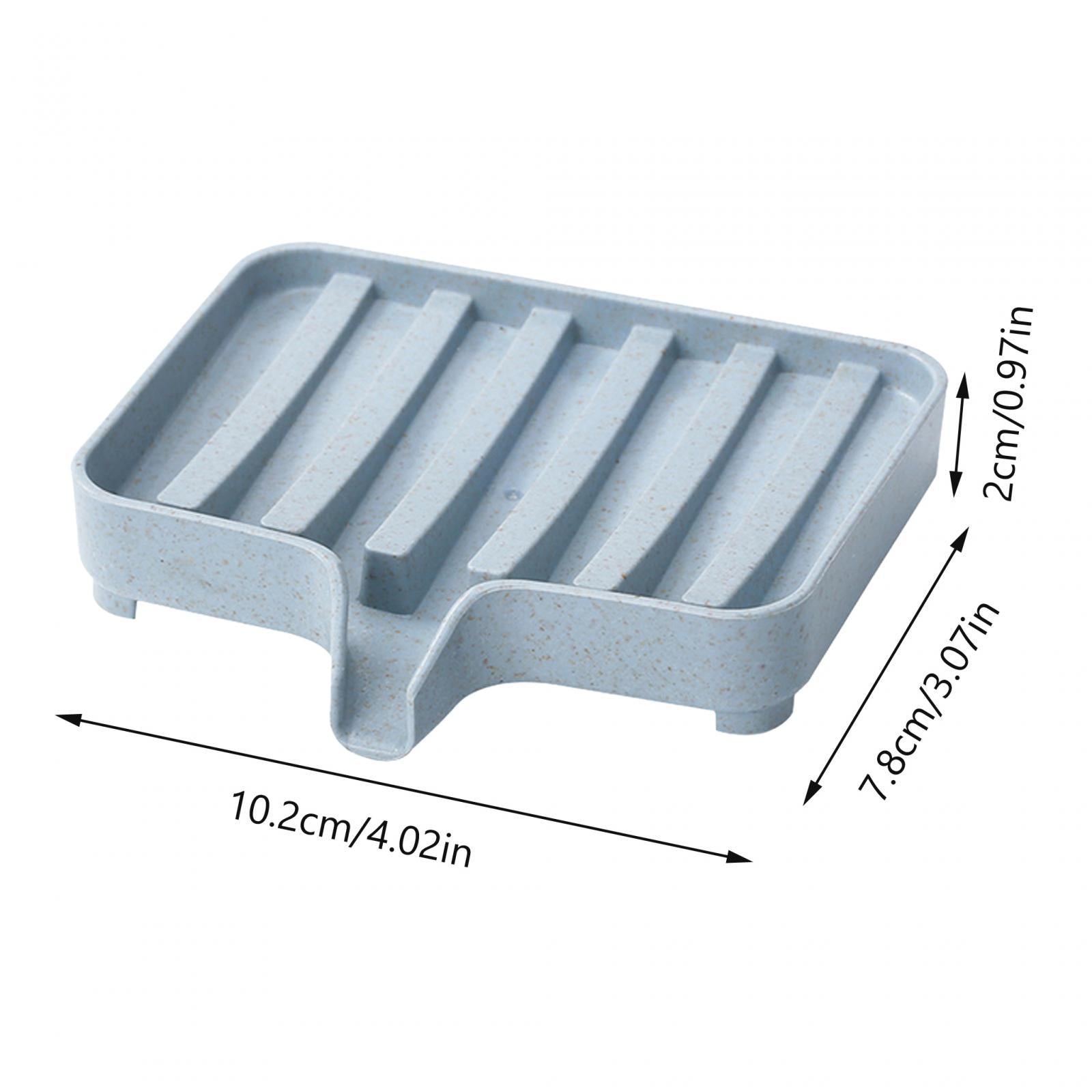 4xSelf Draining Soap Dishes Drain Shelf Durable for Toilet Counter Top Bathtub blue