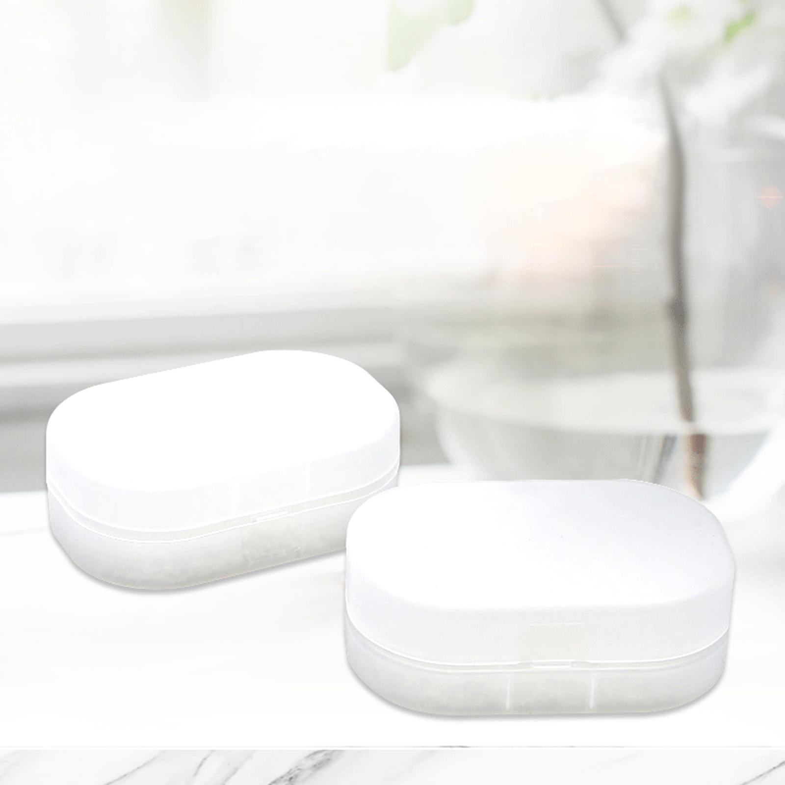 2xSoap Box with Cover Container Dish Absorbent Case Soap Bar Holder for School