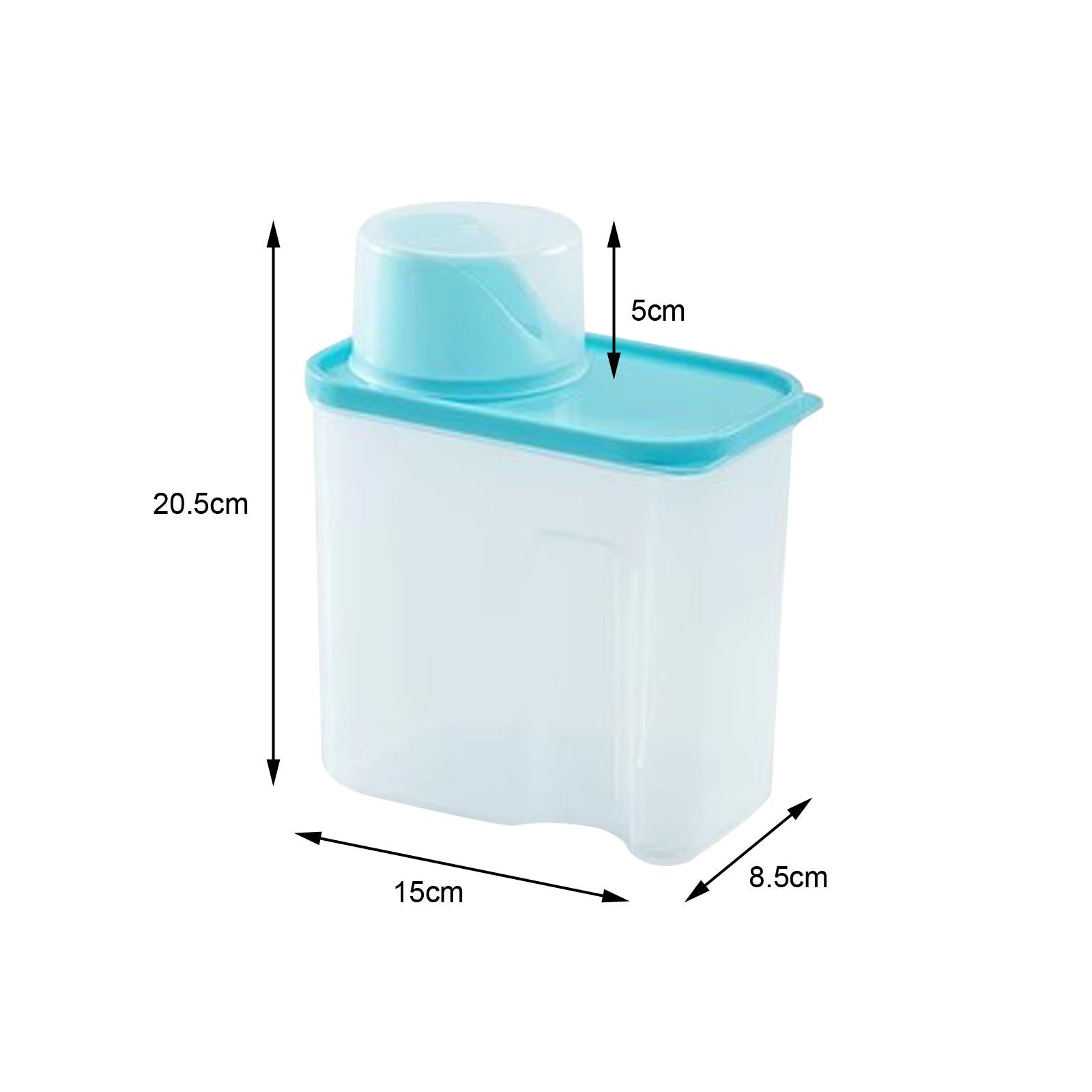 Washing Powder Containers Clear Laundry Powder Storage Box for Closet Cabinet 2L Blue