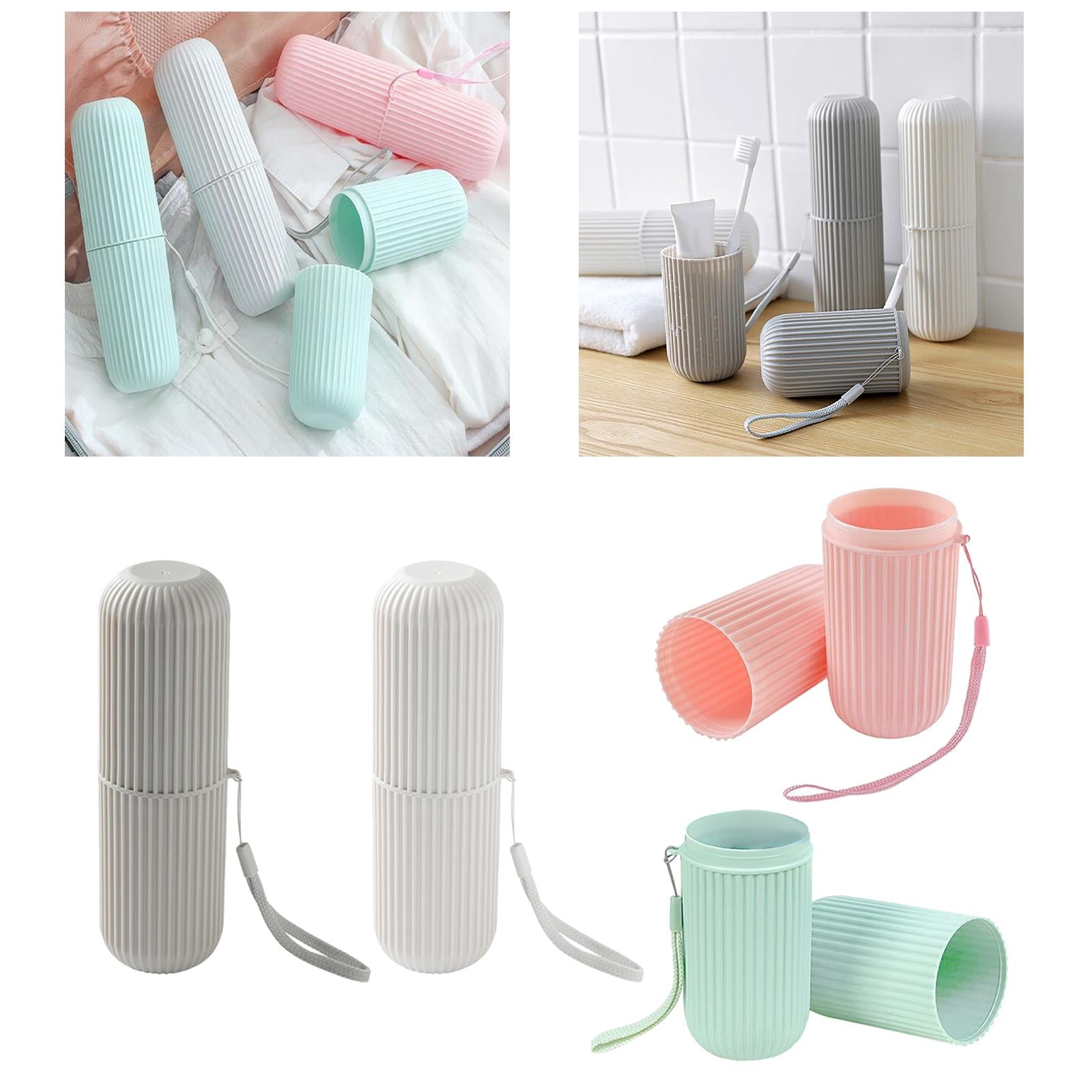 3xBusiness Trips Wash Cup Holder Dustproof for School Outdoor Family Daily Use gray