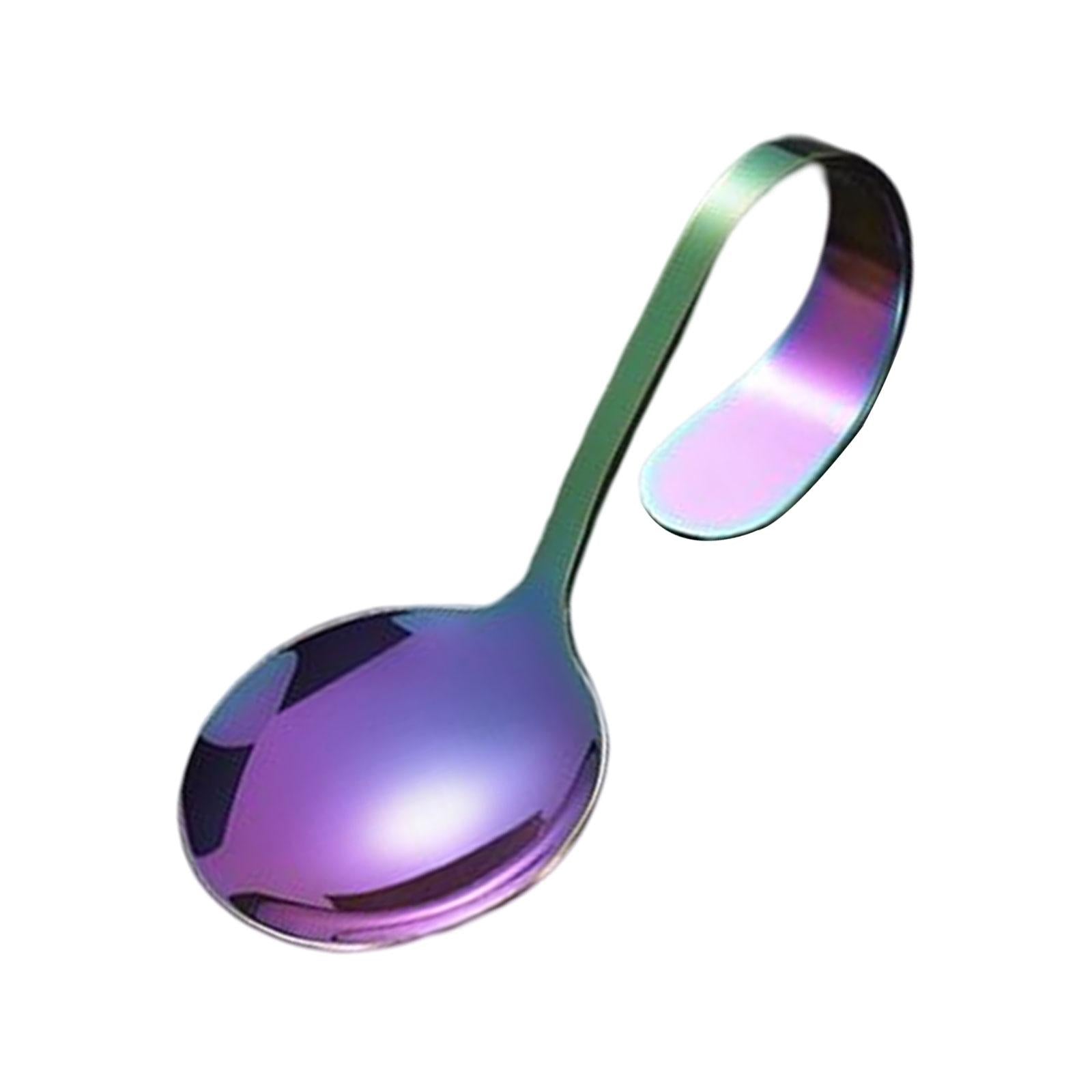 4xServing Spoons Soup Spoons Serving Spoon Tasting Spoon Stainless Steel Spoon Colorful