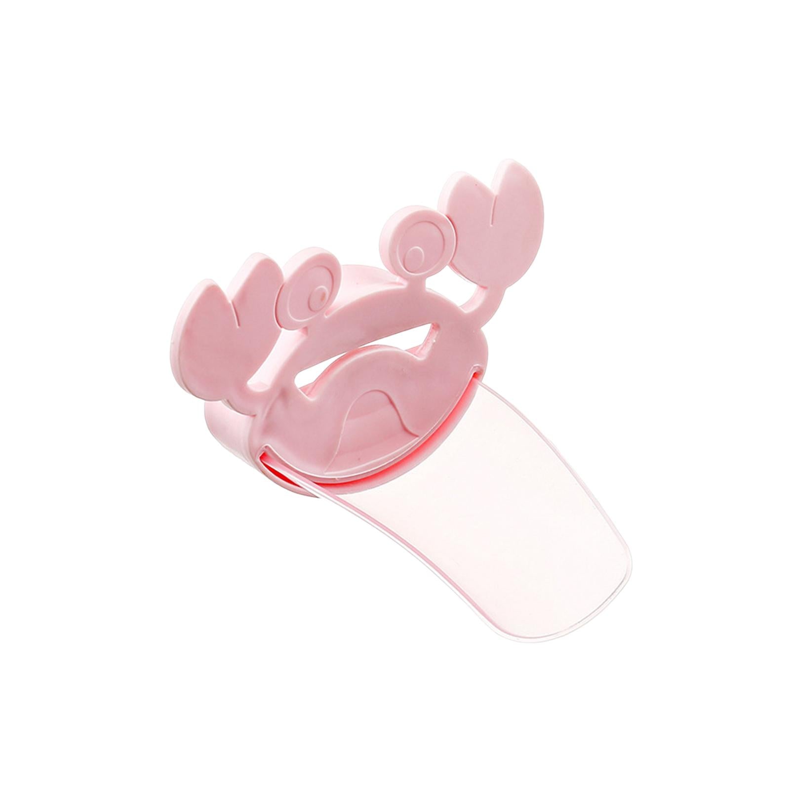 4xSilicone Kids Sink Extender Children Faucet Extension for Basin Bathroom Tub Pink and Clear