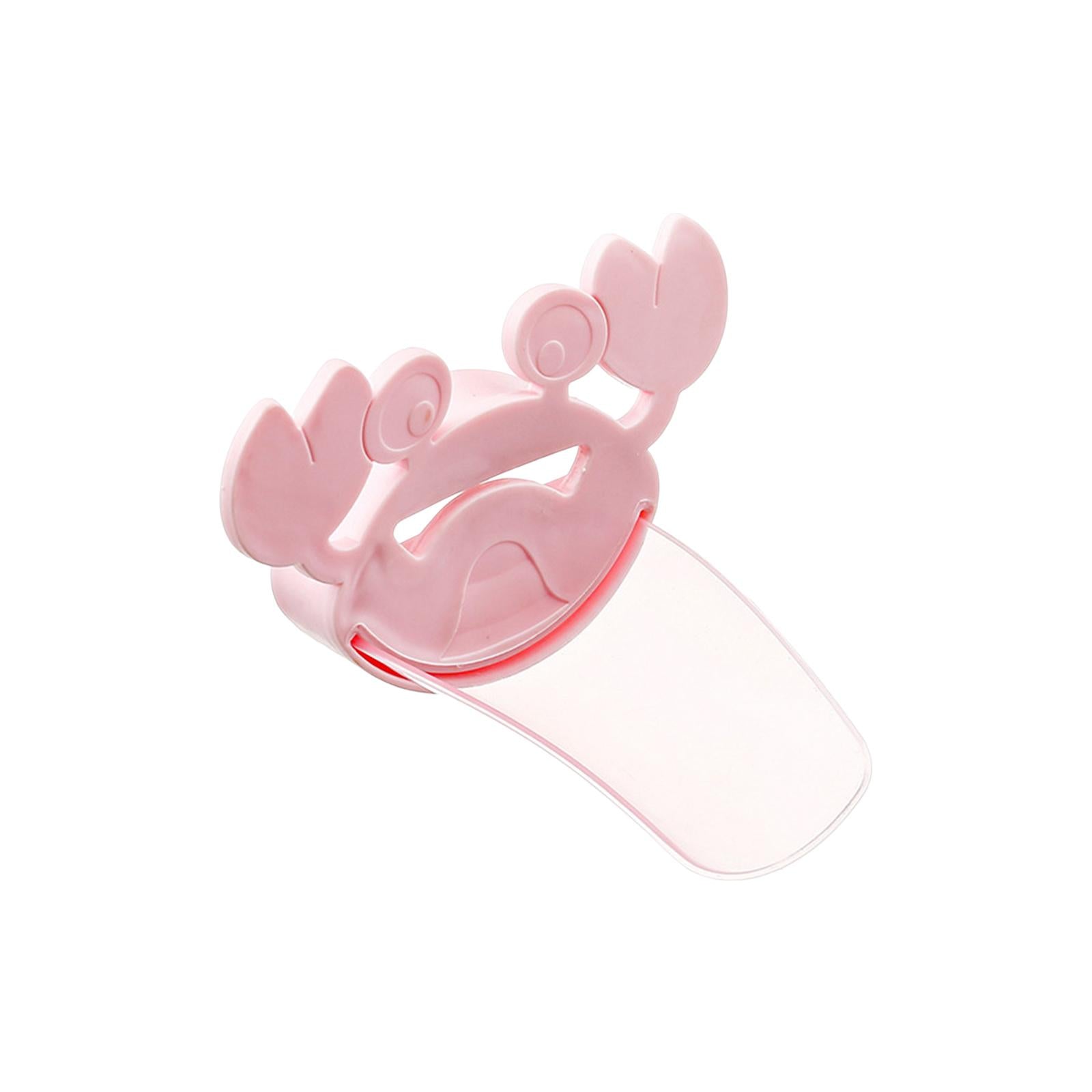4xSilicone Kids Sink Extender Children Faucet Extension for Basin Bathroom Tub Pink and Clear