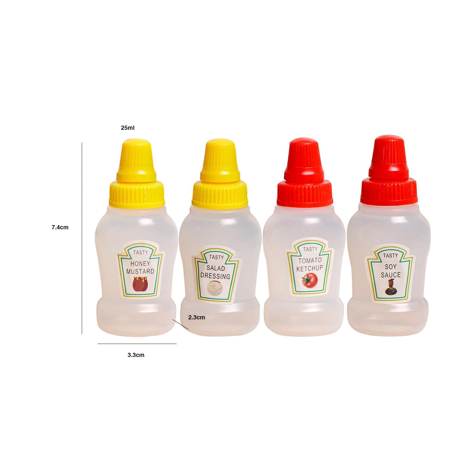 2xMini Tomato Ketchup Bottle Containers Bottle for Kitchen BBQ Outdoor 4 pcs set