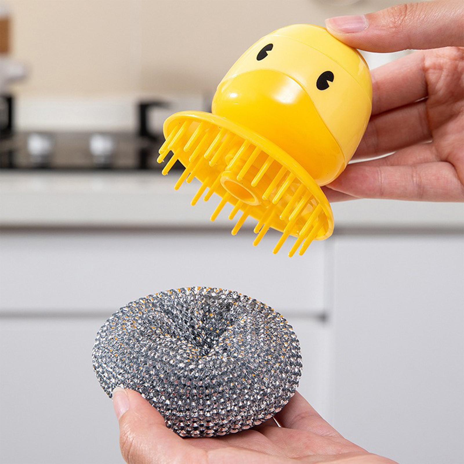 3x5x Cast Iron Skillet Cleaner Kitchen Cleaning Brush for Cleaning Dishes Pans