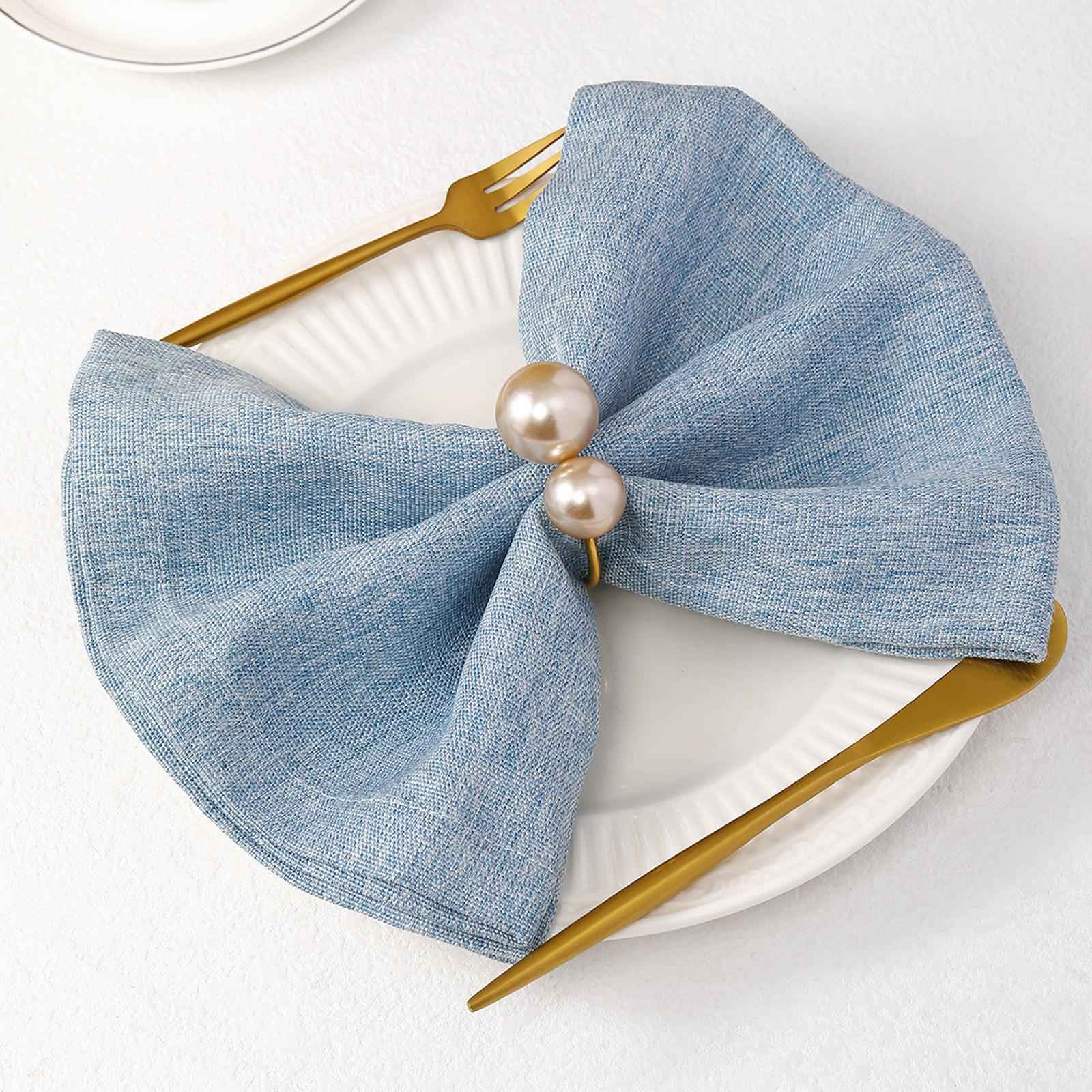 6 Pieces Napkin Rings Holder Modern Napkin Bands for Anniversary Party Style B