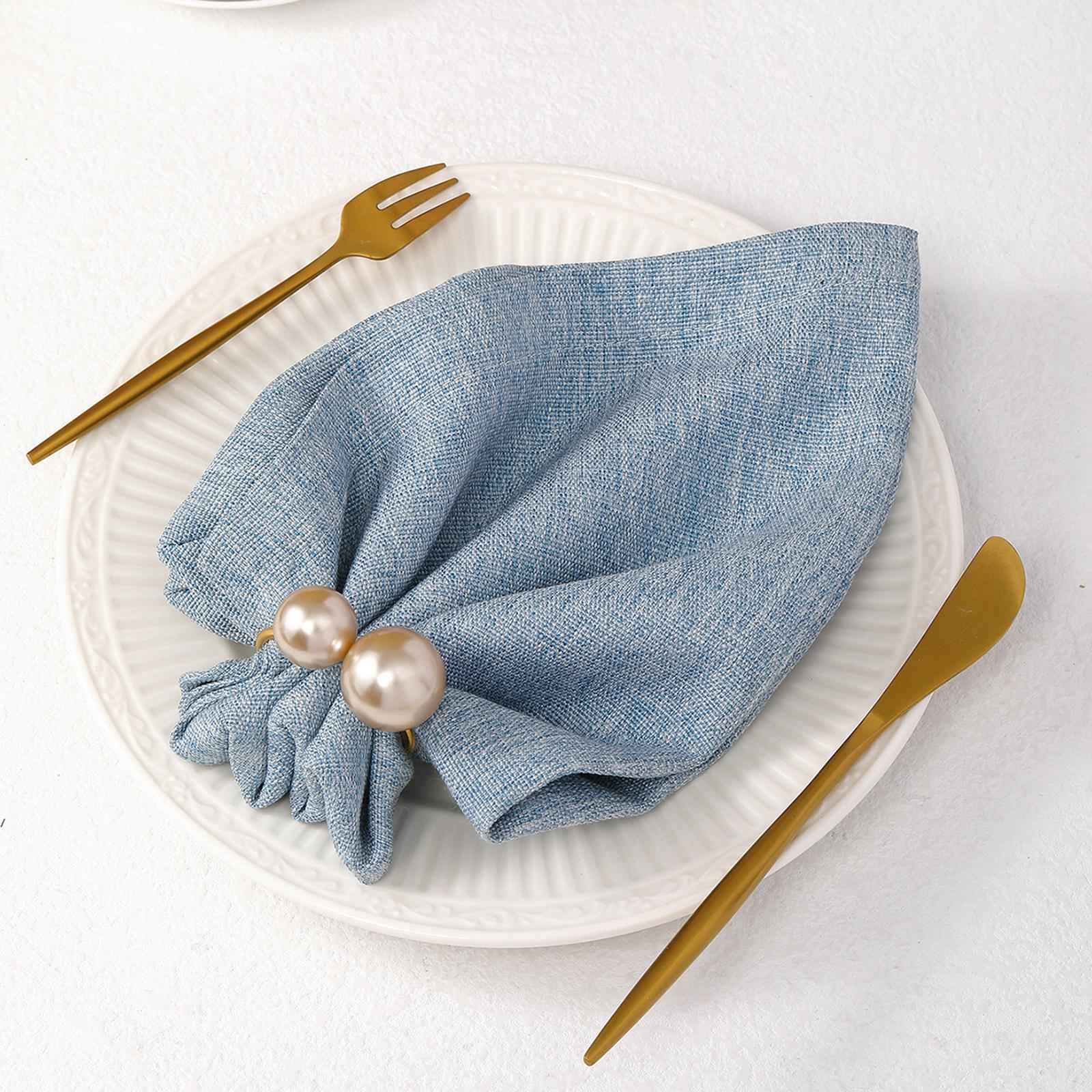 6 Pieces Napkin Rings Holder Modern Napkin Bands for Anniversary Party Style B