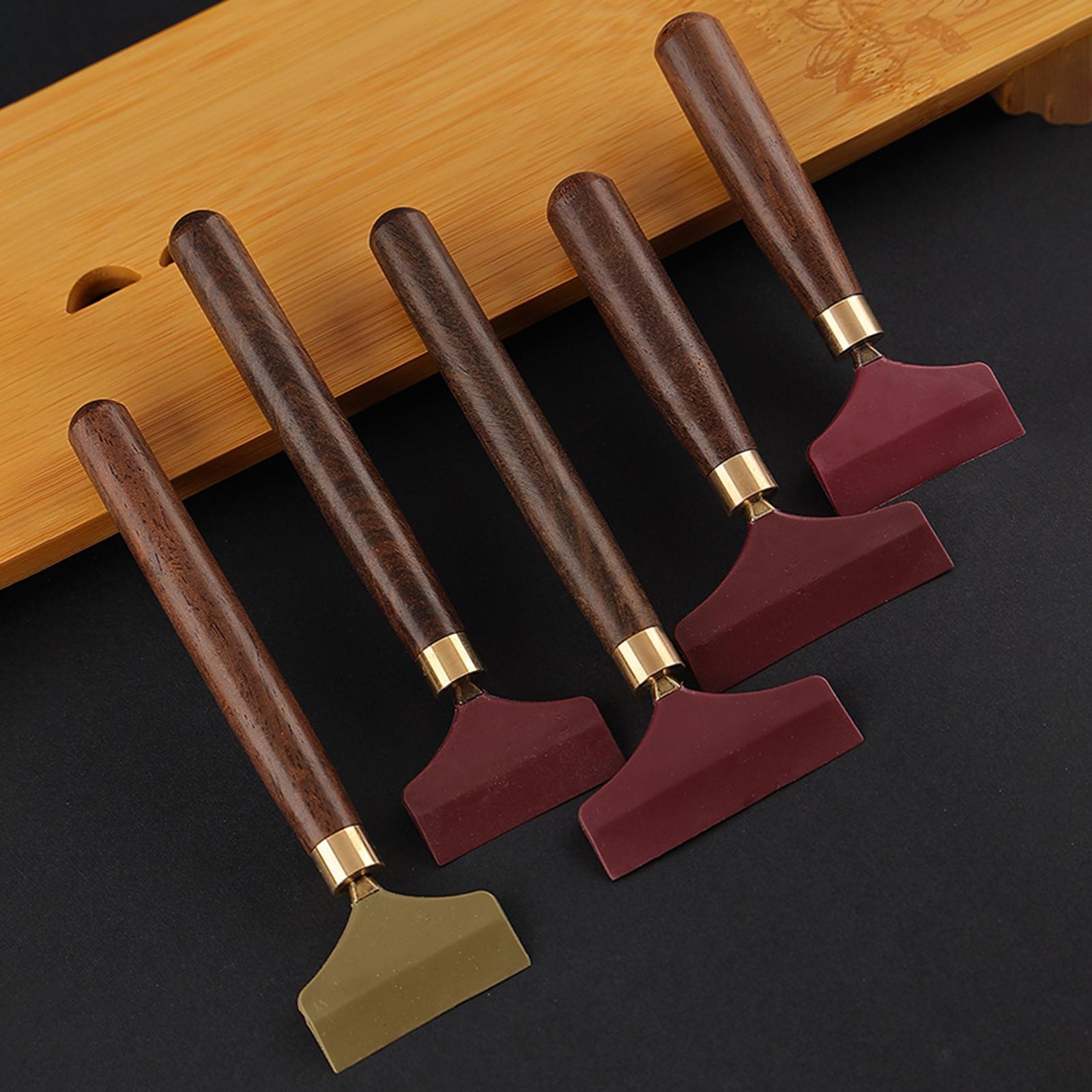 4xWiper Tea Scraper Wood Tray Cleaning Tool for Household Ceremony Bedroom S Short Handle A