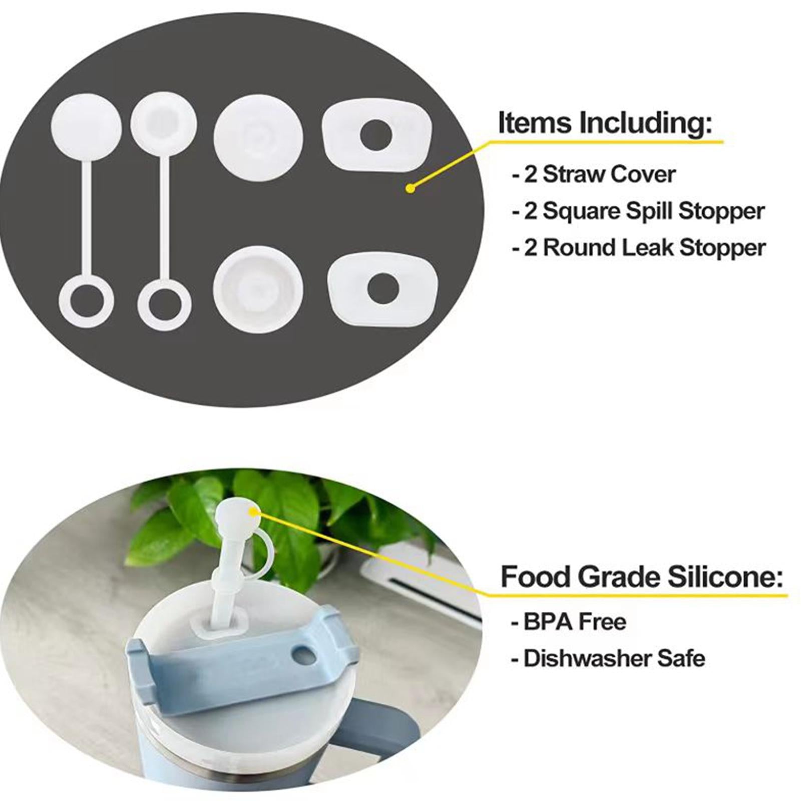 4xLeak Stopper Dustproof Portable Straw Plug Splashproof Straw Cover Cap