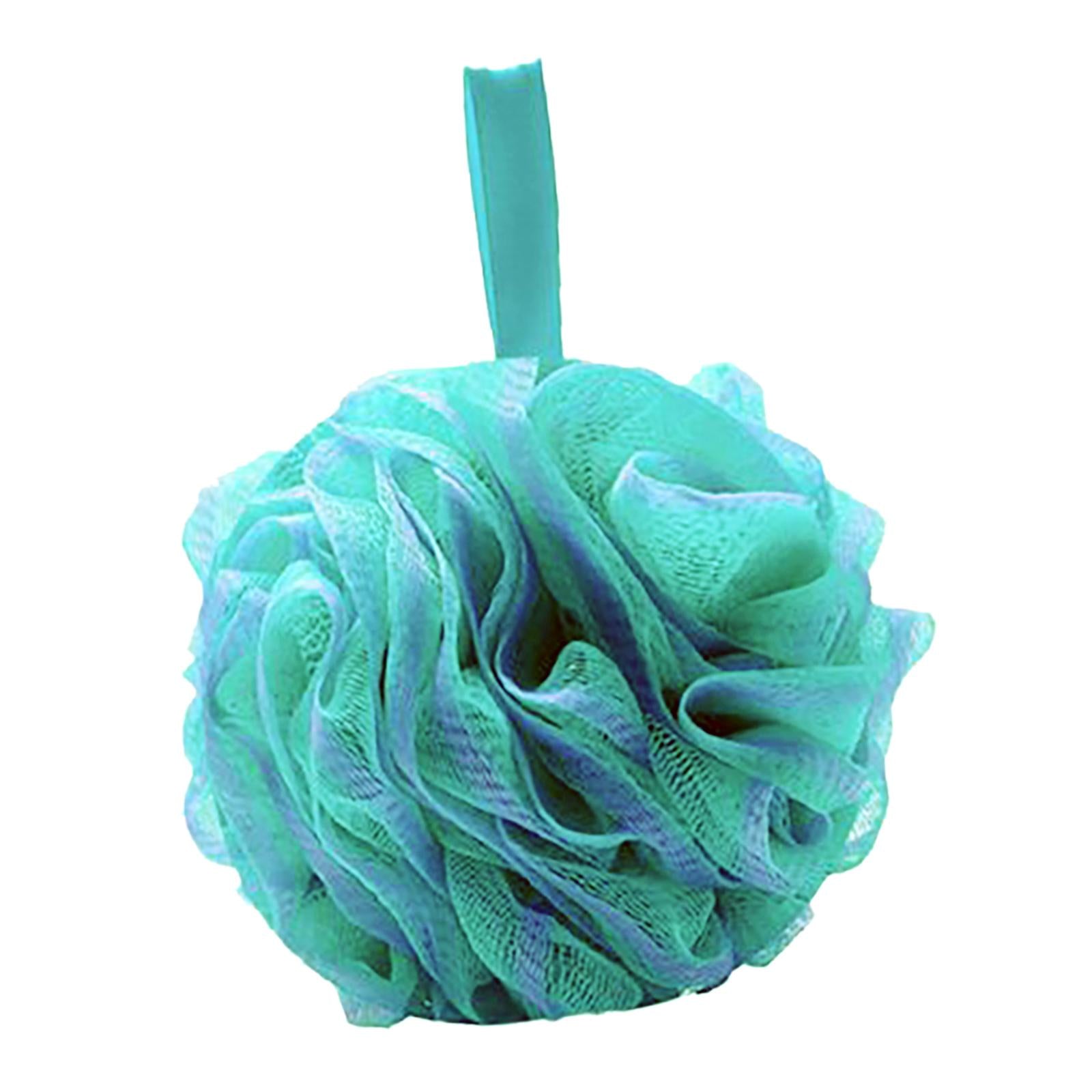 4xBath Sponge for Women Men Shower Pouf Net Body Scrubber Shower Loofah Sponge Green