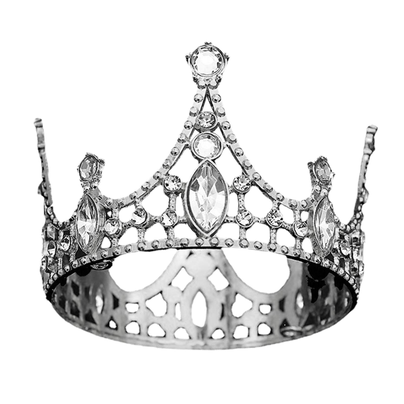 4xHairband Tiaras Modern Tiaras Headpieces for Themed Parties Wedding Birthday silver