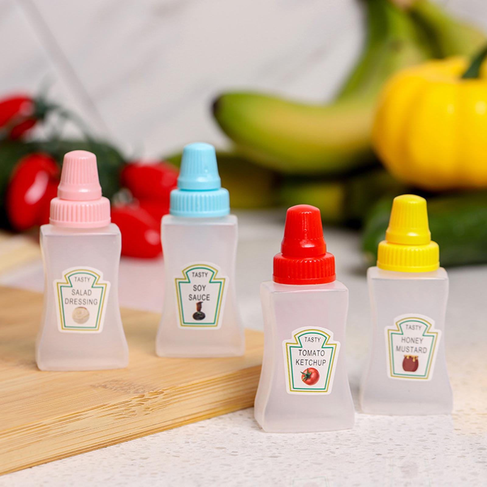 4xHoney Bottles Storage Empty Mini Tomato Ketchup Bottle for Home BBQ Utensils style B