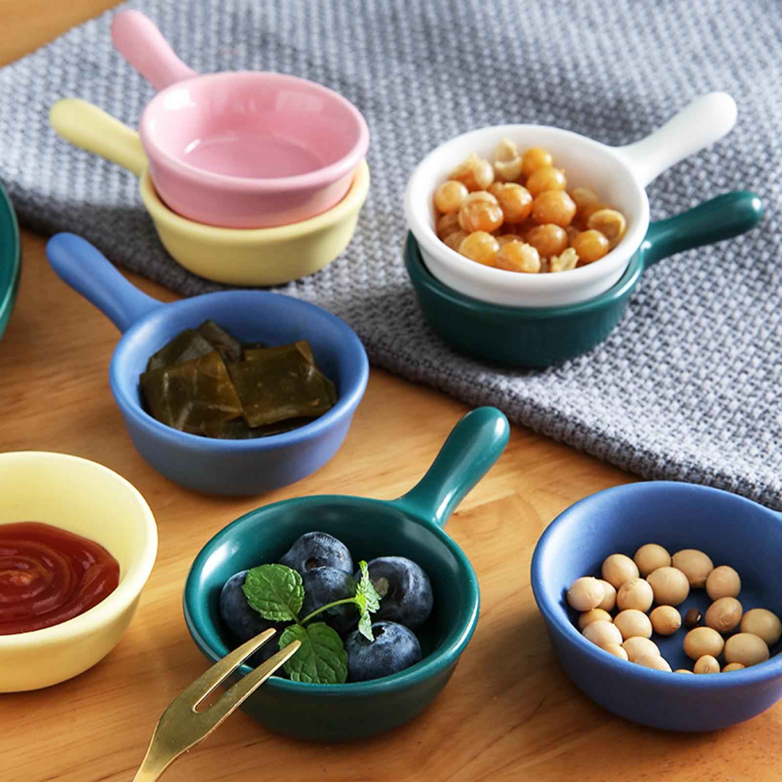 Sauce Dish Ceramic Portable Condiment Container for Seasoning Picnic Small pink