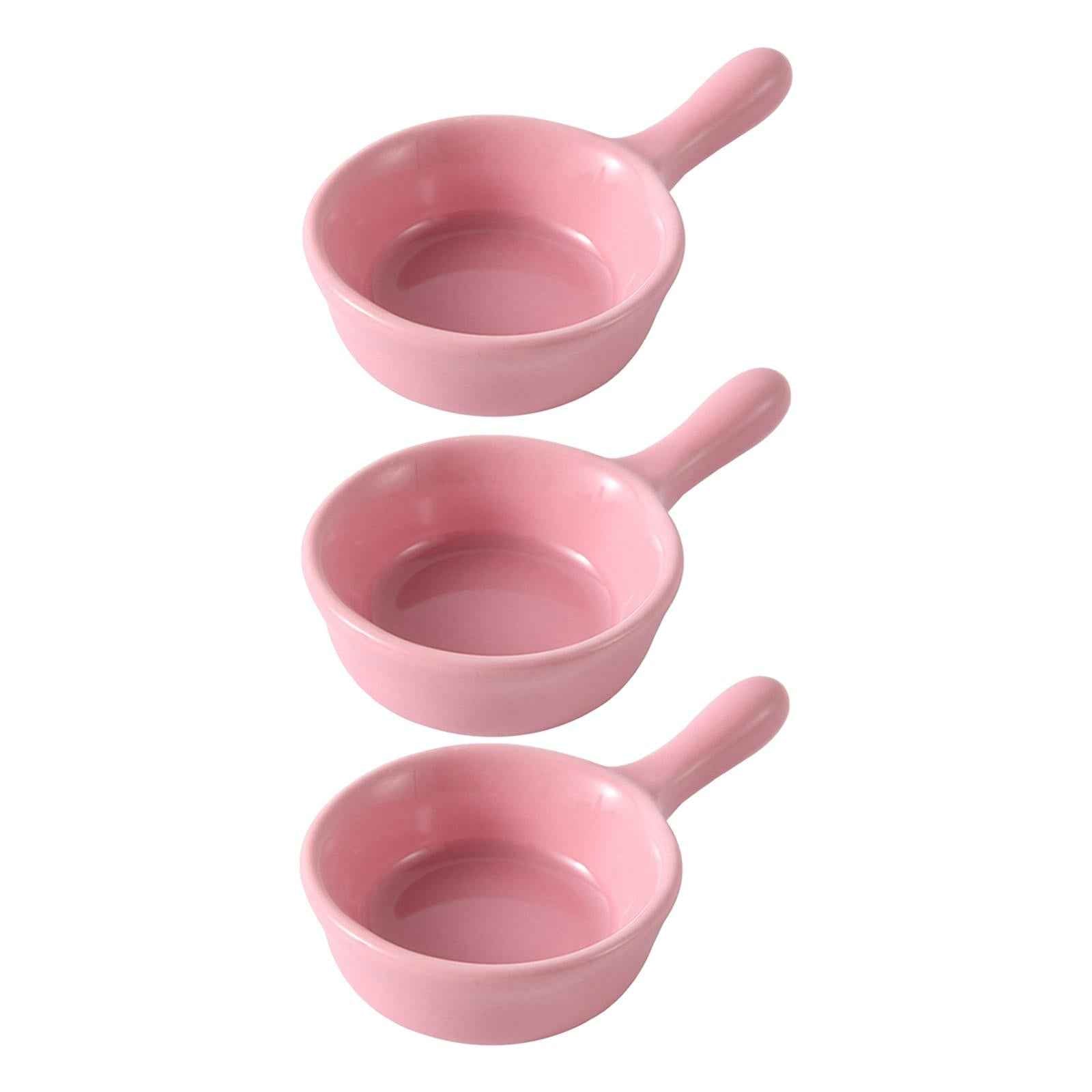 Sauce Dish Ceramic Portable Condiment Container for Seasoning Picnic Small pink