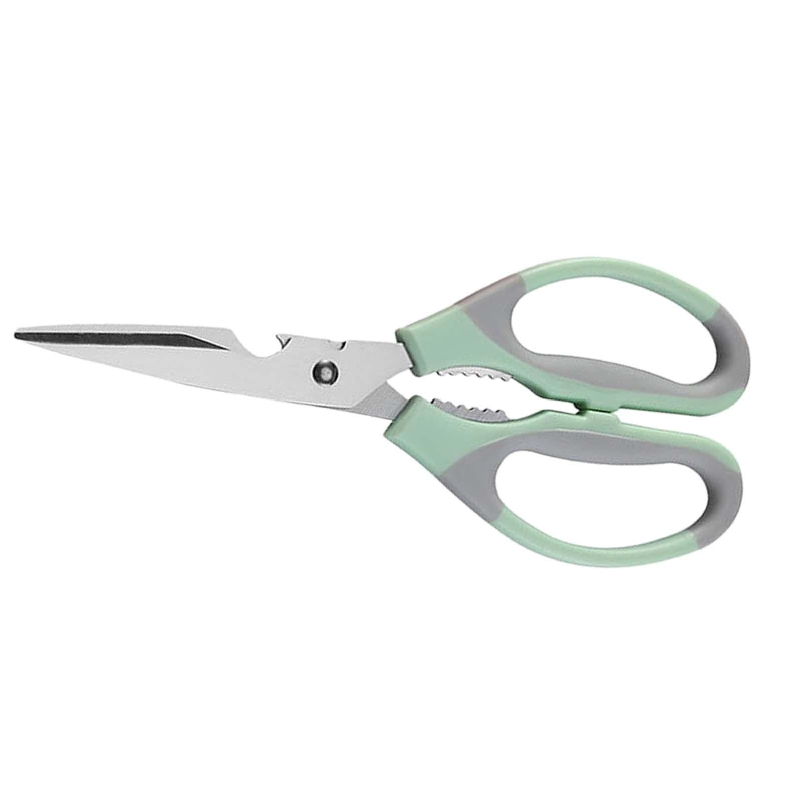 3xMultifunctional Kitchen Scissors Non Slip Meat Scissors for Pizza Green