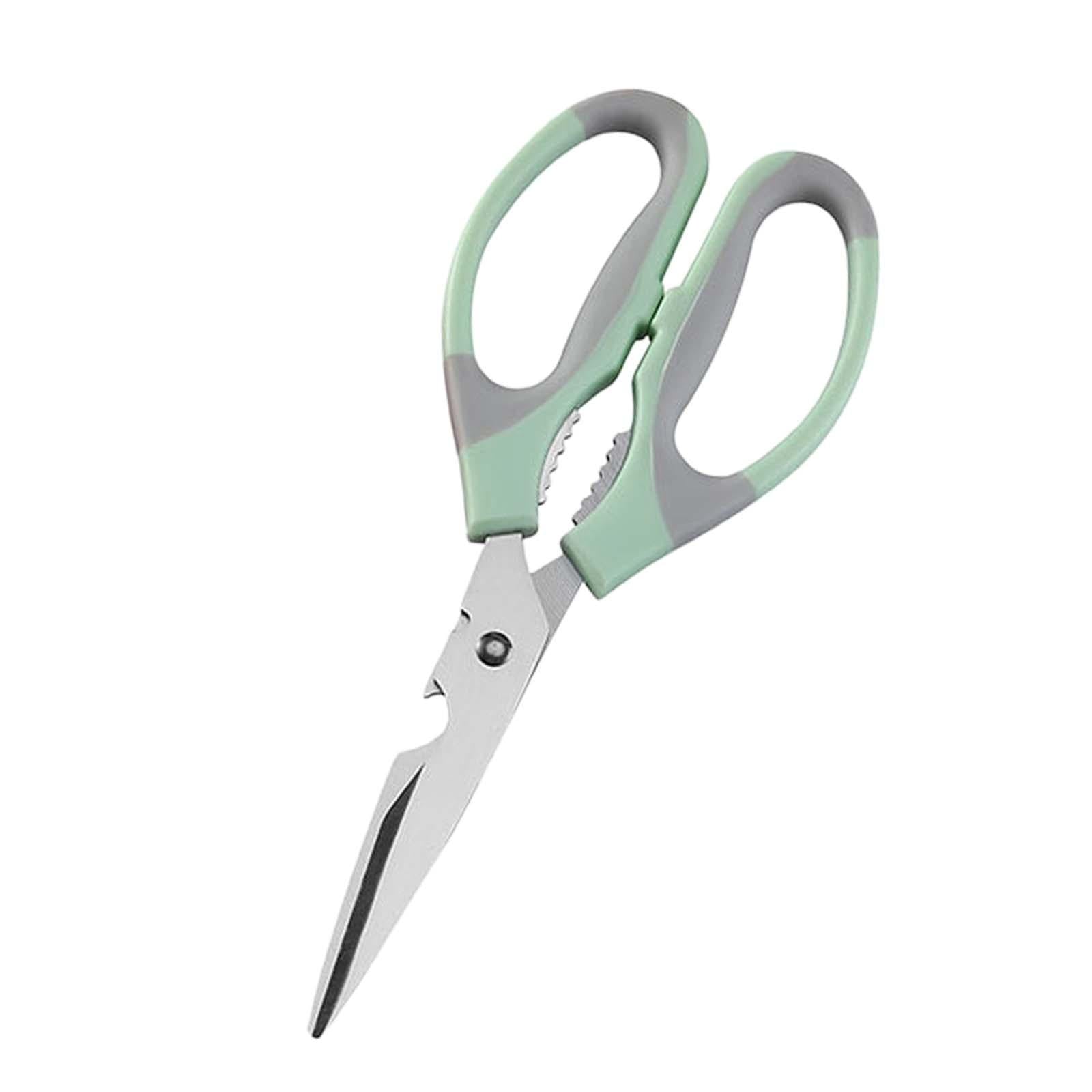 3xMultifunctional Kitchen Scissors Non Slip Meat Scissors for Pizza Green