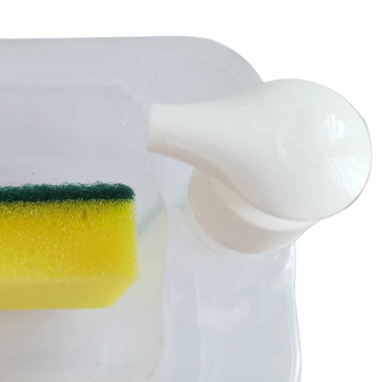 Soap Dispenser and Scrubber Holder Manual Liquid Pump Bottle for Kitchen Bar