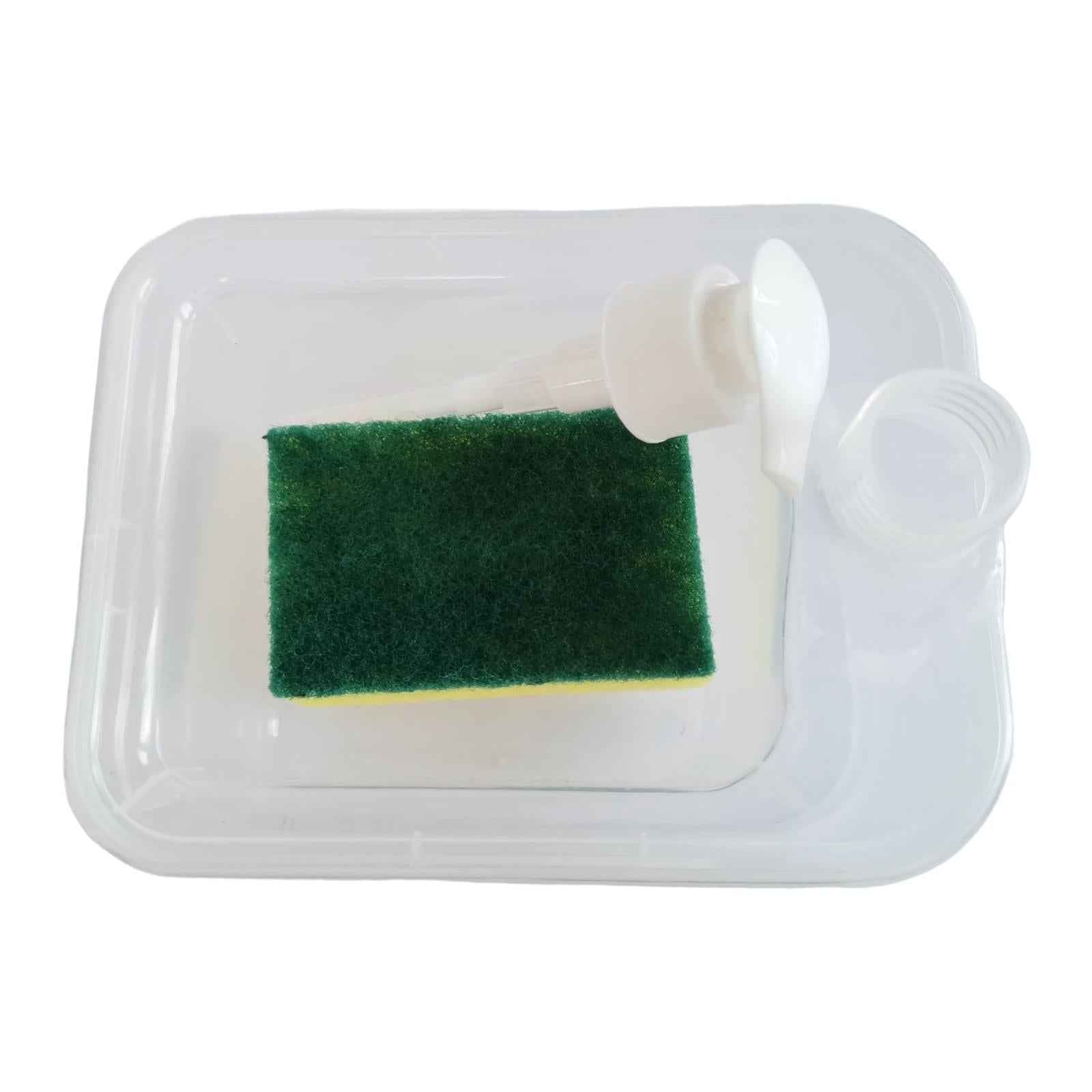 Soap Dispenser and Scrubber Holder Manual Liquid Pump Bottle for Kitchen Bar