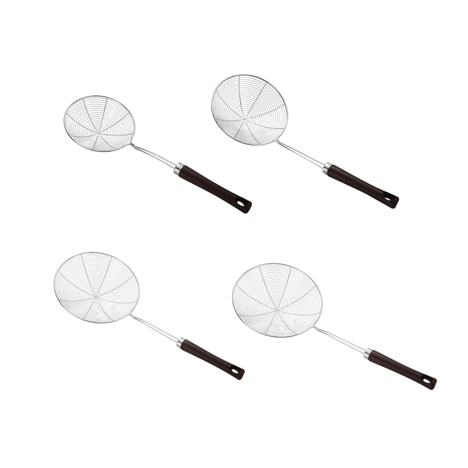 2xSkimmer Spoon with Handle Hot Pot Skimmer Spoon for Dumplings Noodles Frying 14cm