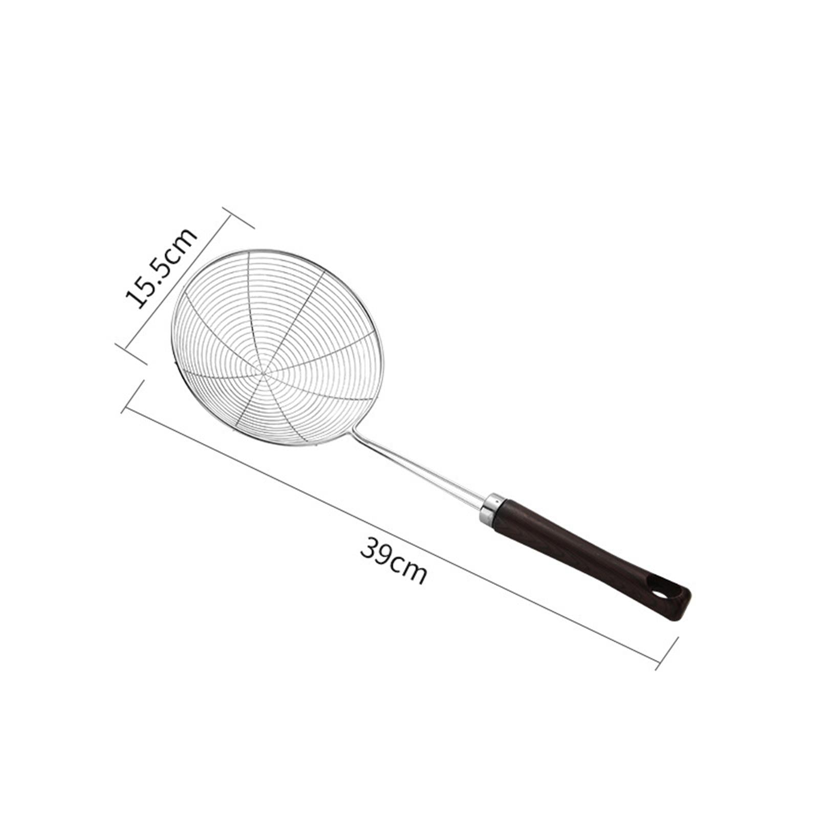 2xSkimmer Spoon with Handle Hot Pot Skimmer Spoon for Dumplings Noodles Frying 16cm