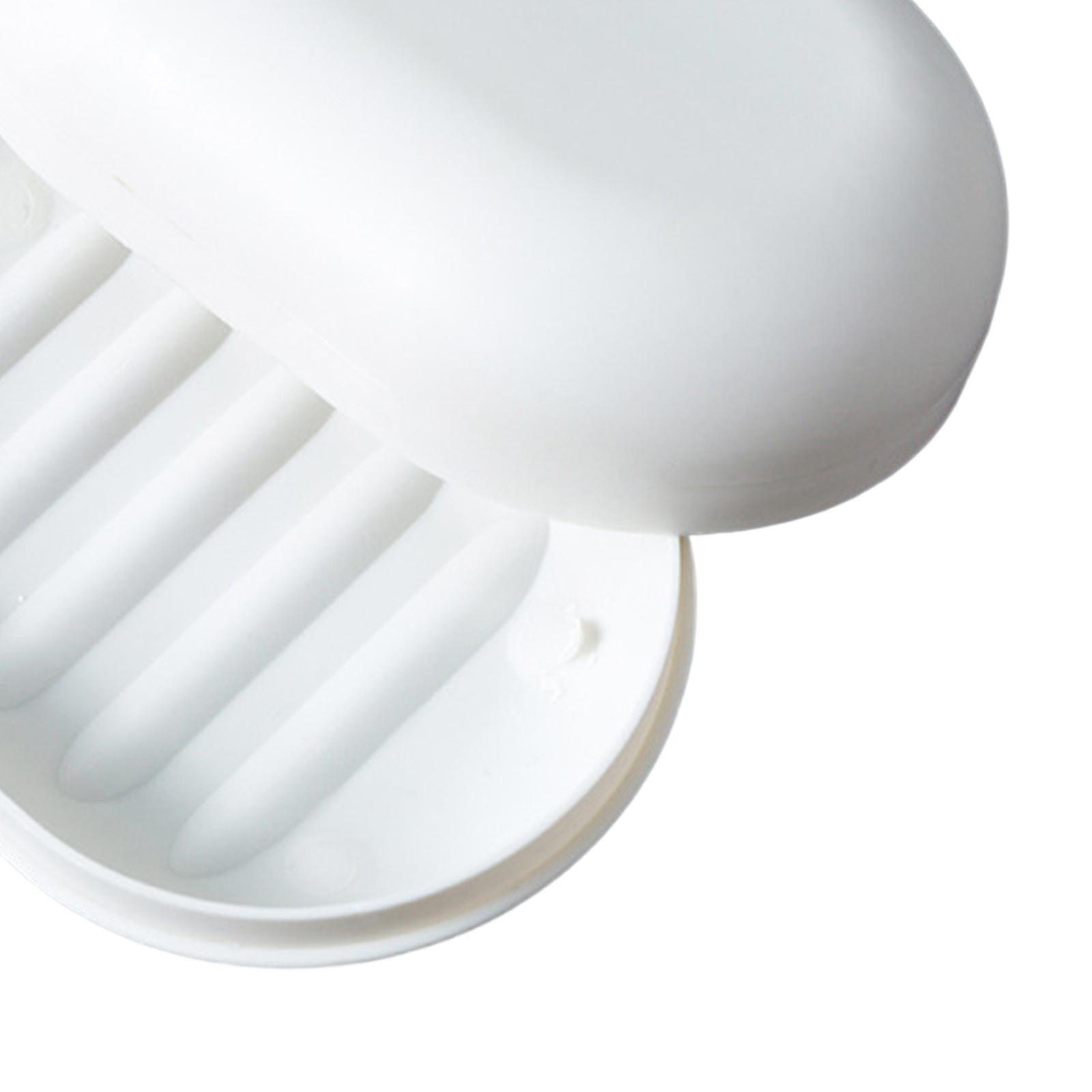Soap Box Holder Detachable Soap Holder with Lid for Hiking Traveling Shower White