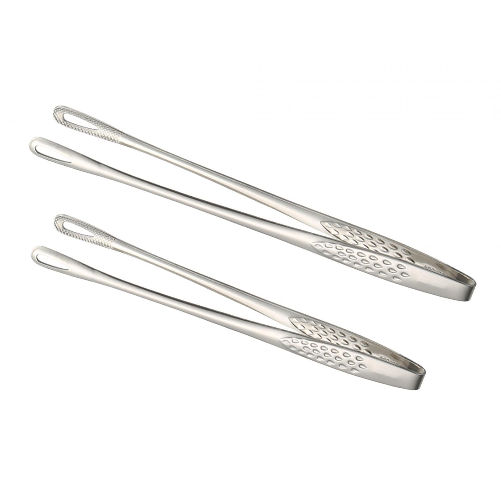 3xBBQ Tongs Salads Vegetable Clamp for Korean and Japanese BBQ Cooking Serving Small