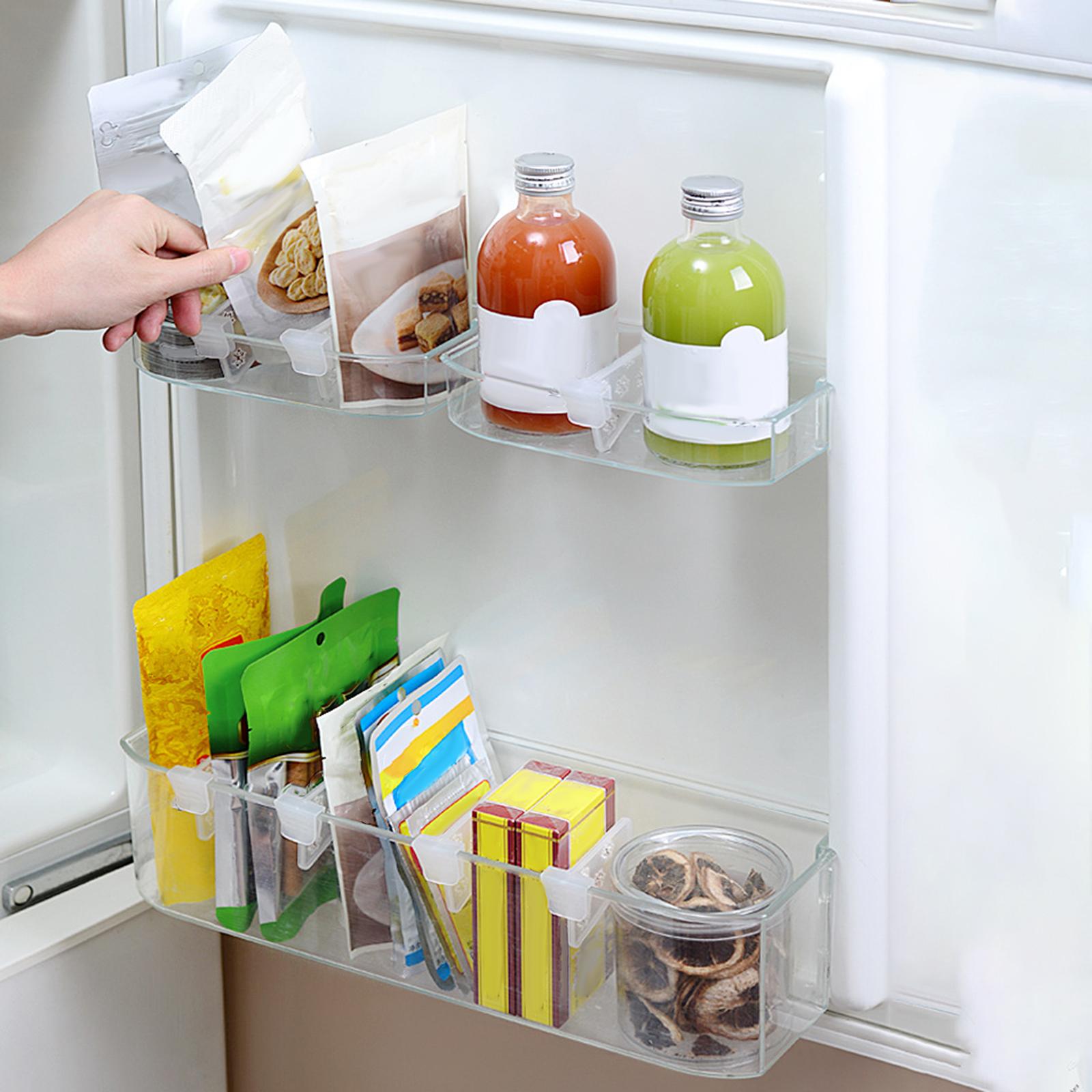5x10Pcs Refrigerator Organizer Bins Partition Fridge Storage Container Divider