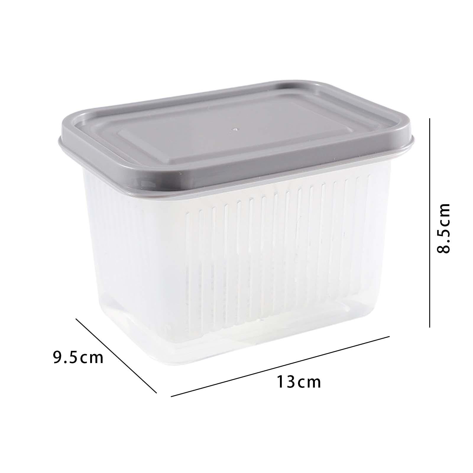 3xFruit Keeper Box Leakproof Kitchen Stackable Non Slip Food Storage Container Gray