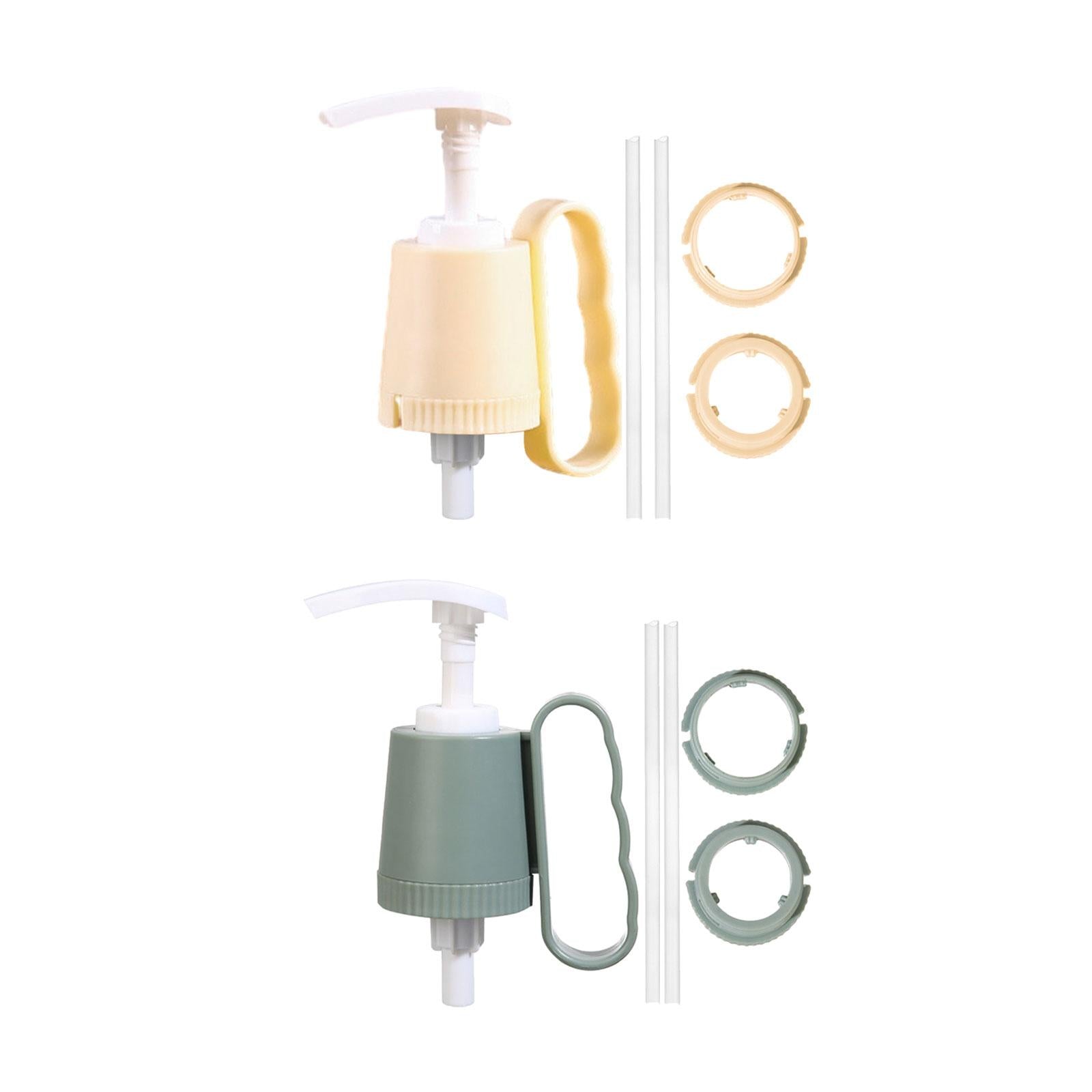 2xKetchup Sauce Squeezer Nozzle Hand Press Type Syrup Dispenser for Restaurants beige