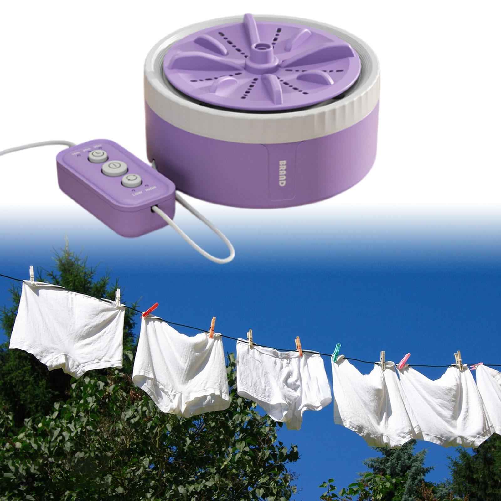 Mini Turbine Washing Machine USB Powered Small Size for 4kg Personal Laundry Purple