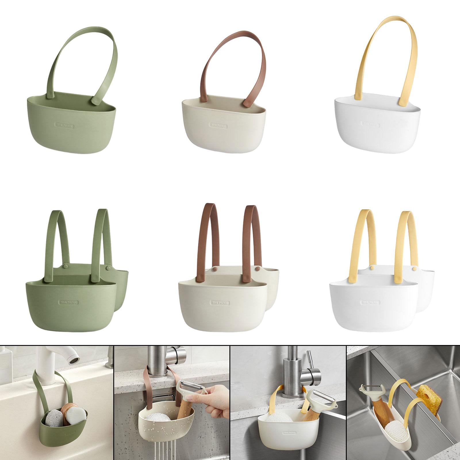 4xSink Drain Rack Sink Organizer Sink Drain Hanging Bag for Sink Basin Kitchen green single layer