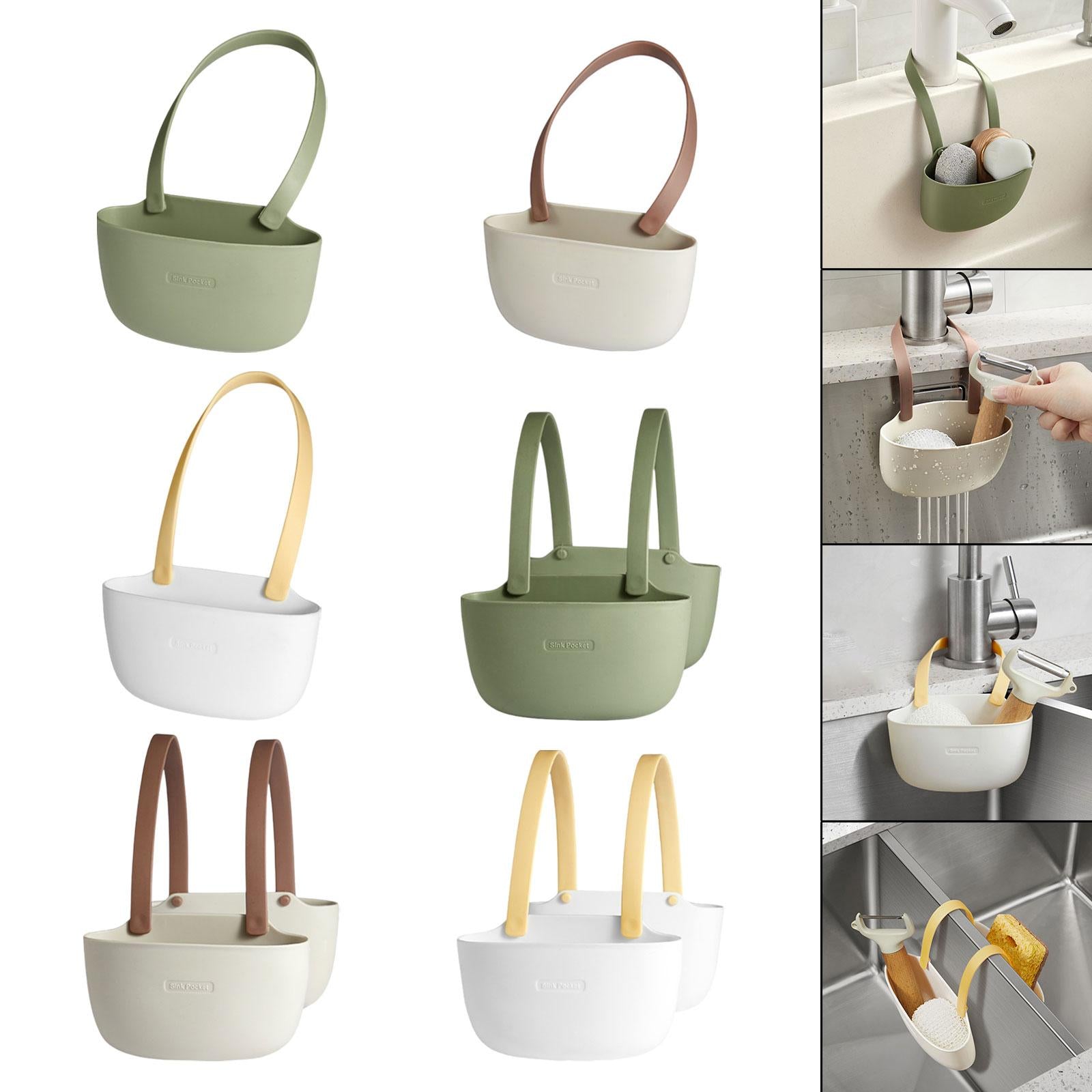 3xSink Drain Rack Sink Organizer Sink Drain Hanging Bag for Sink Basin Kitchen green single layer