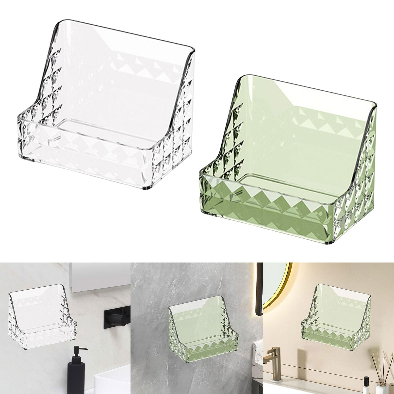 2xWall Mounted Storage Organizer with Sticker for Laundry Utility Room Office Clear