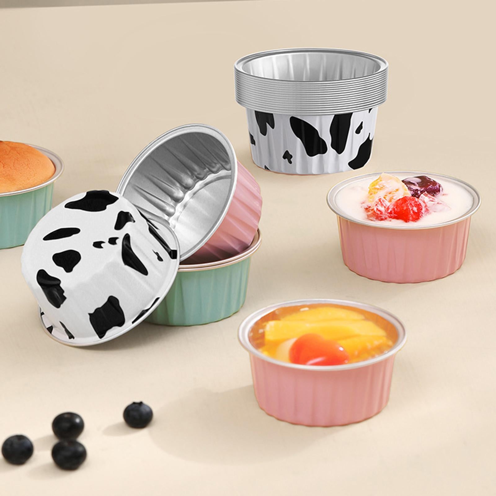 2x15Pcs Aluminum Muffin Cups Foil Baking Cups for Clubs Cheese Cakes Dessert Pie blue