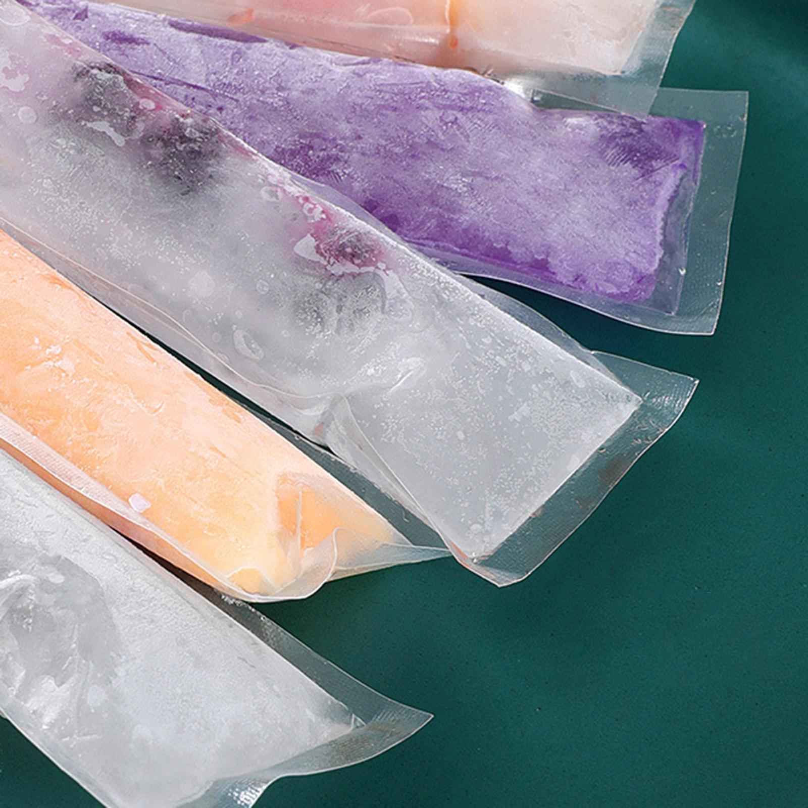 Popsicles Bag Ice Bag Freezer Tubes with Zip Seals for Fruit Smoothies Juice 10pcs