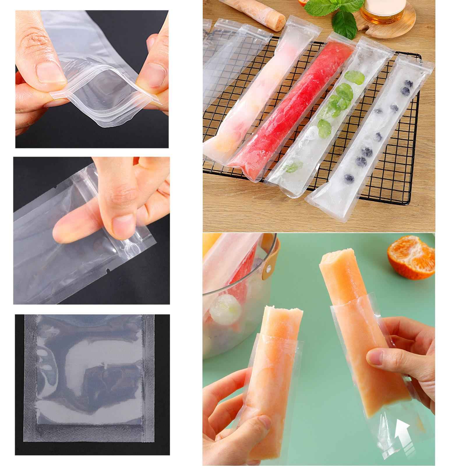 Popsicles Bag Ice Bag Freezer Tubes with Zip Seals for Fruit Smoothies Juice 10pcs
