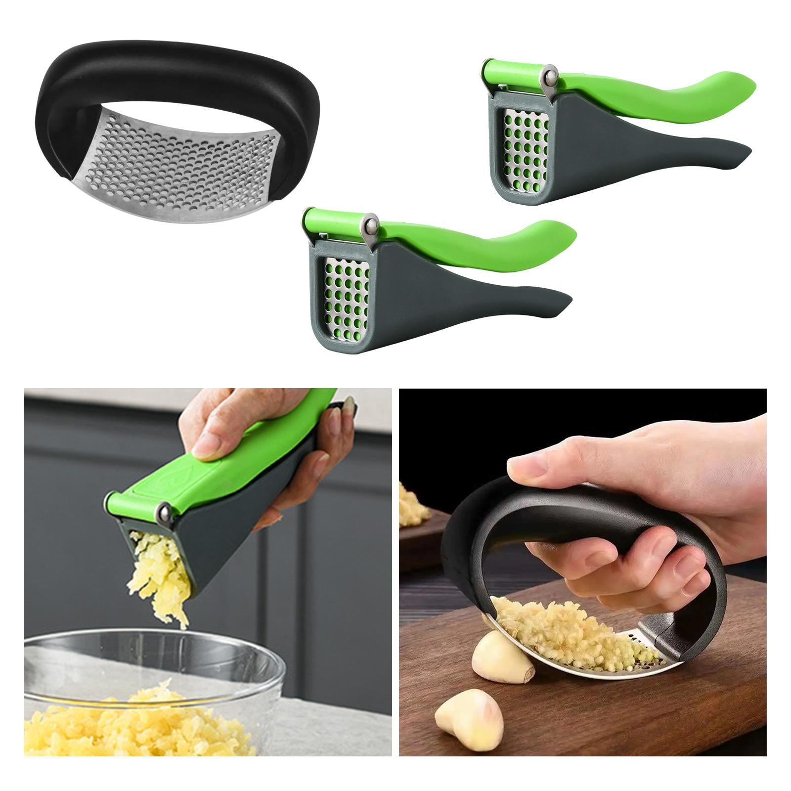 4xKitchen Garlic Press Save Labors Crushed Nuts Ginger for Camping Black